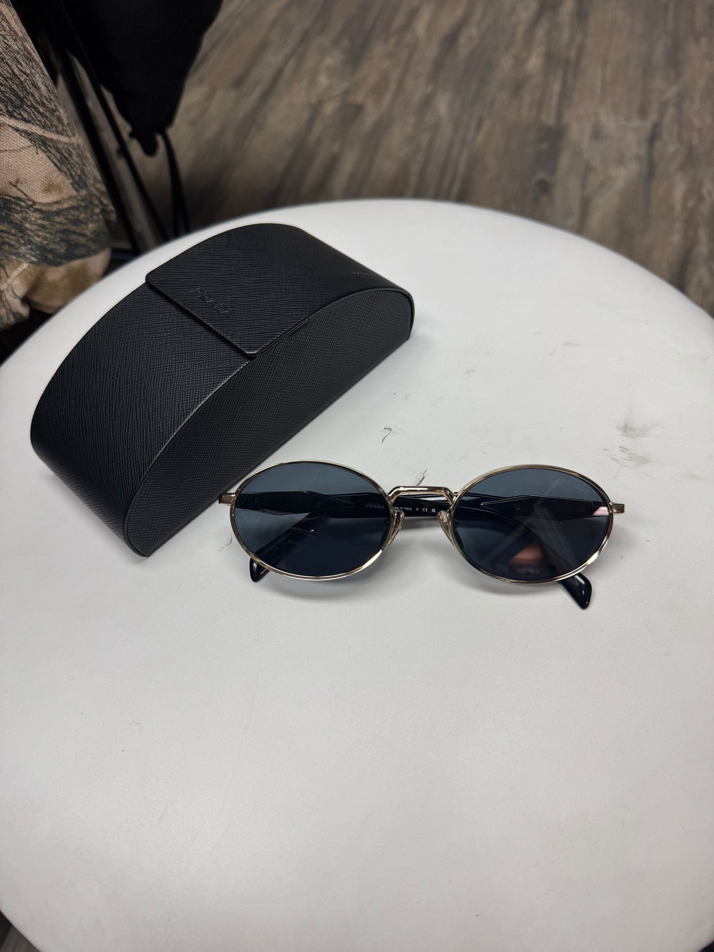 PRADA PR 65ZS GOLD OVAL SUNGLASSES (OS)