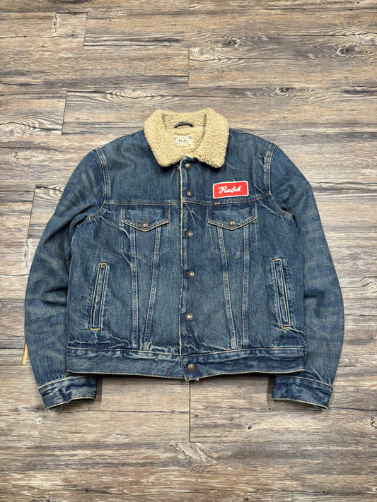 POLO RALPH LAUREN DENIM "RALPH" SHEARLING LINED JACKET (M)