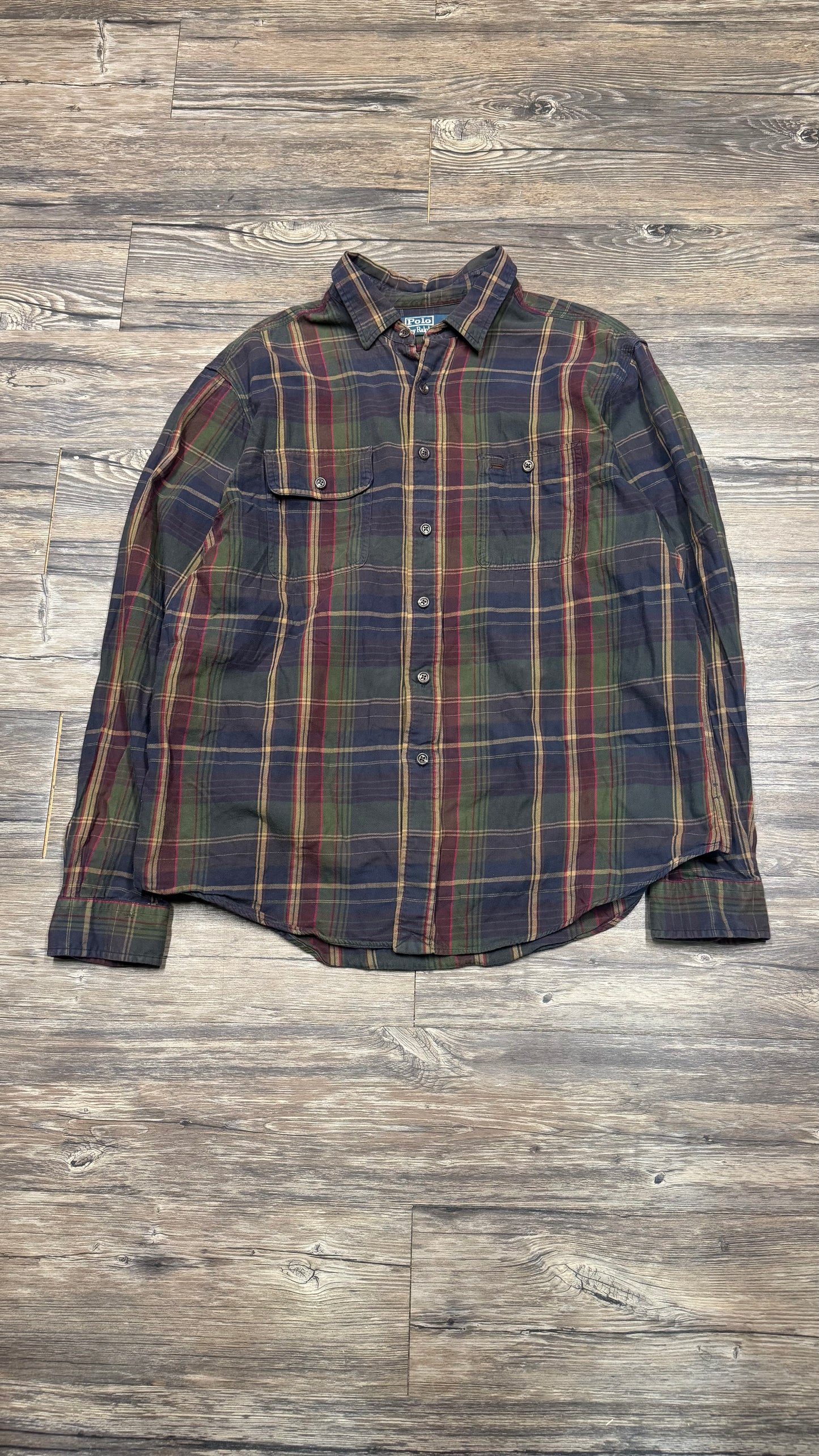 POLO RALPH LAUREN CHECKED BUTTON-UP (L)