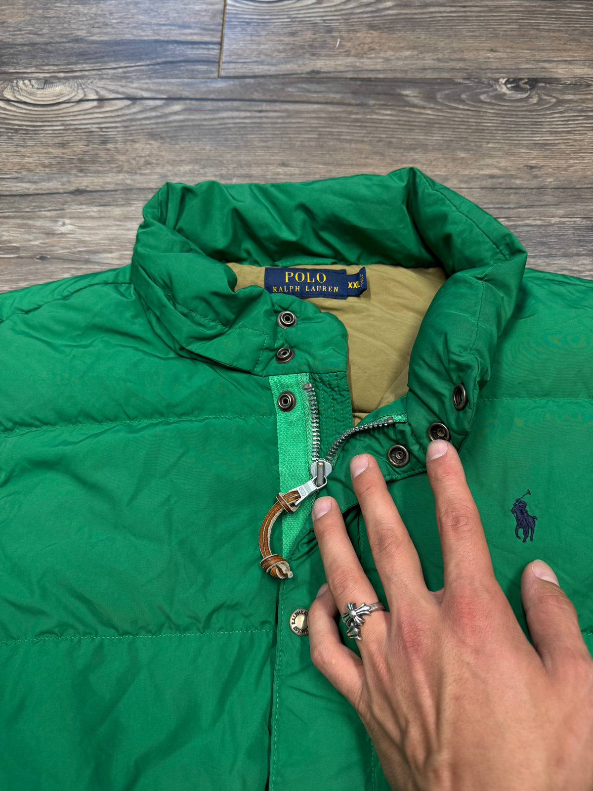 POLO RALPH LAUREN DOWN LUCKY GREEN PUFFER VEST (XXL)