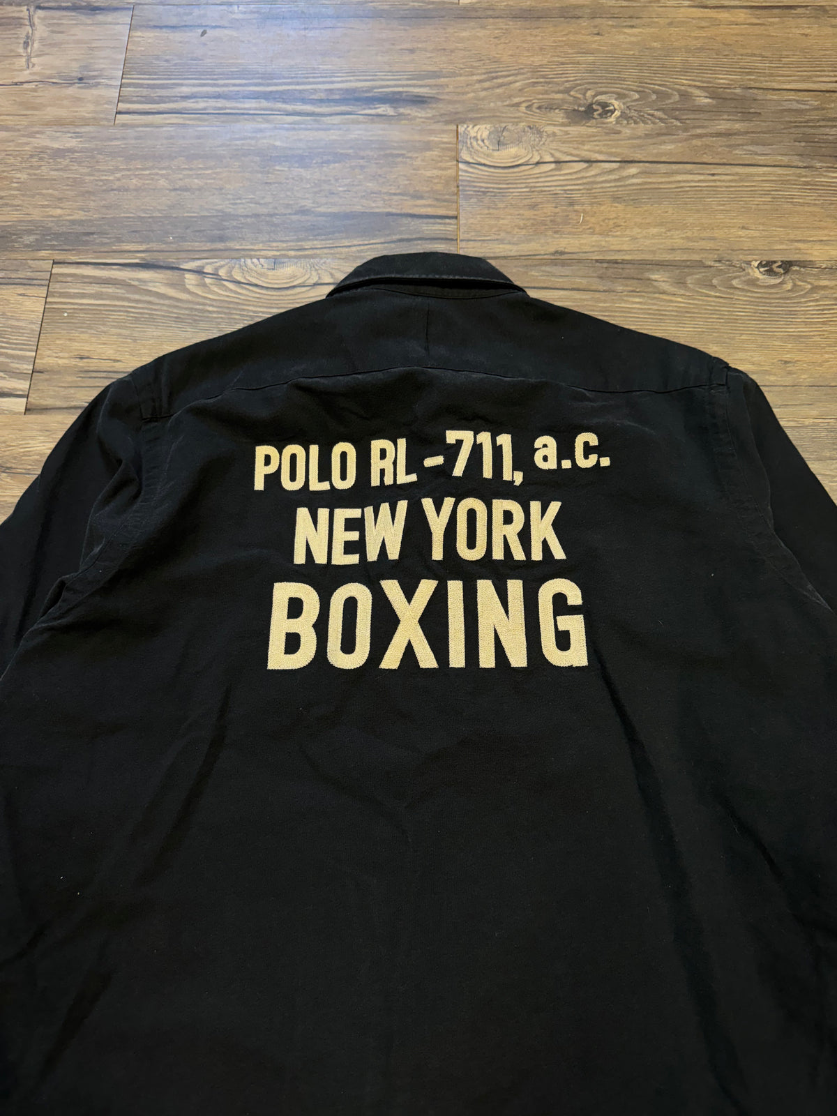 POLO RALPH LAUREN NEW YORK BOXING BUTTON UP SHIRT (L)