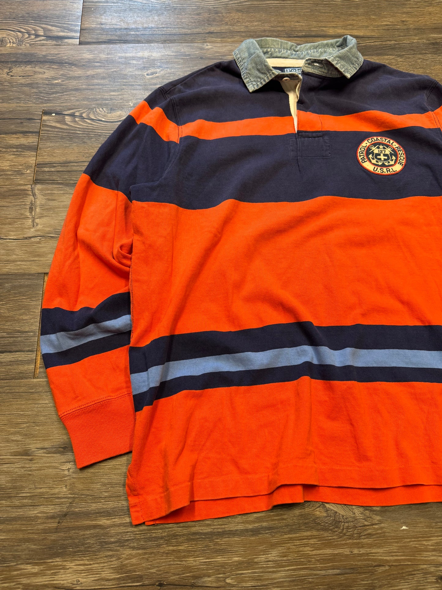 POLO RALPH LAUREN COASTAL RESCUE RUGBY STRIPED SHIRT (XL)