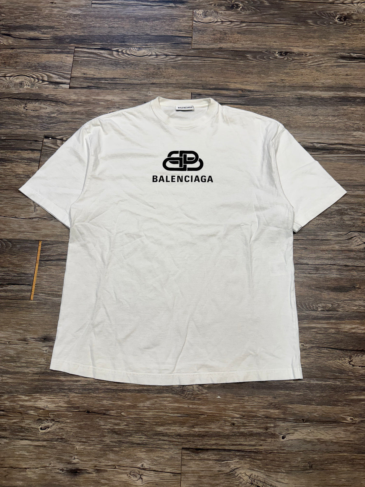 BALENCIAGA WHITE LOGO T-SHIRT (XS)