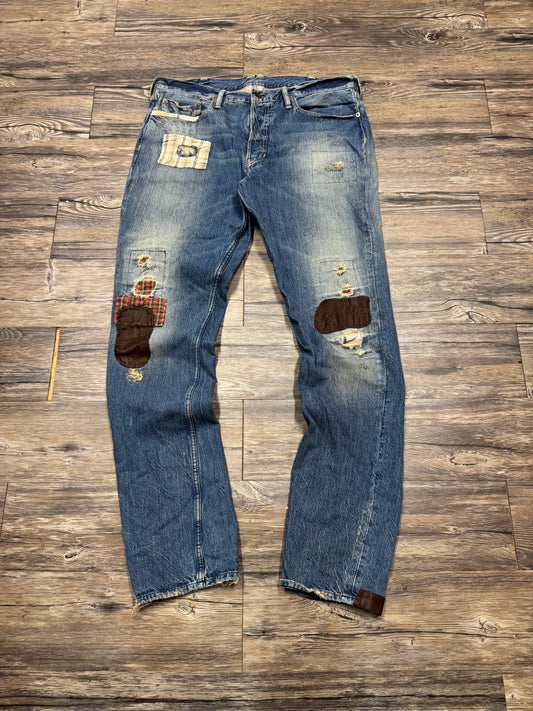 POLO RALPH LAUREN PATCH WORK JEANS (36)