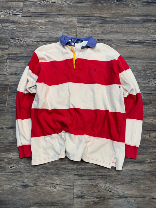 POLO RALPH LAUREN STRIPED LS POLO (M)