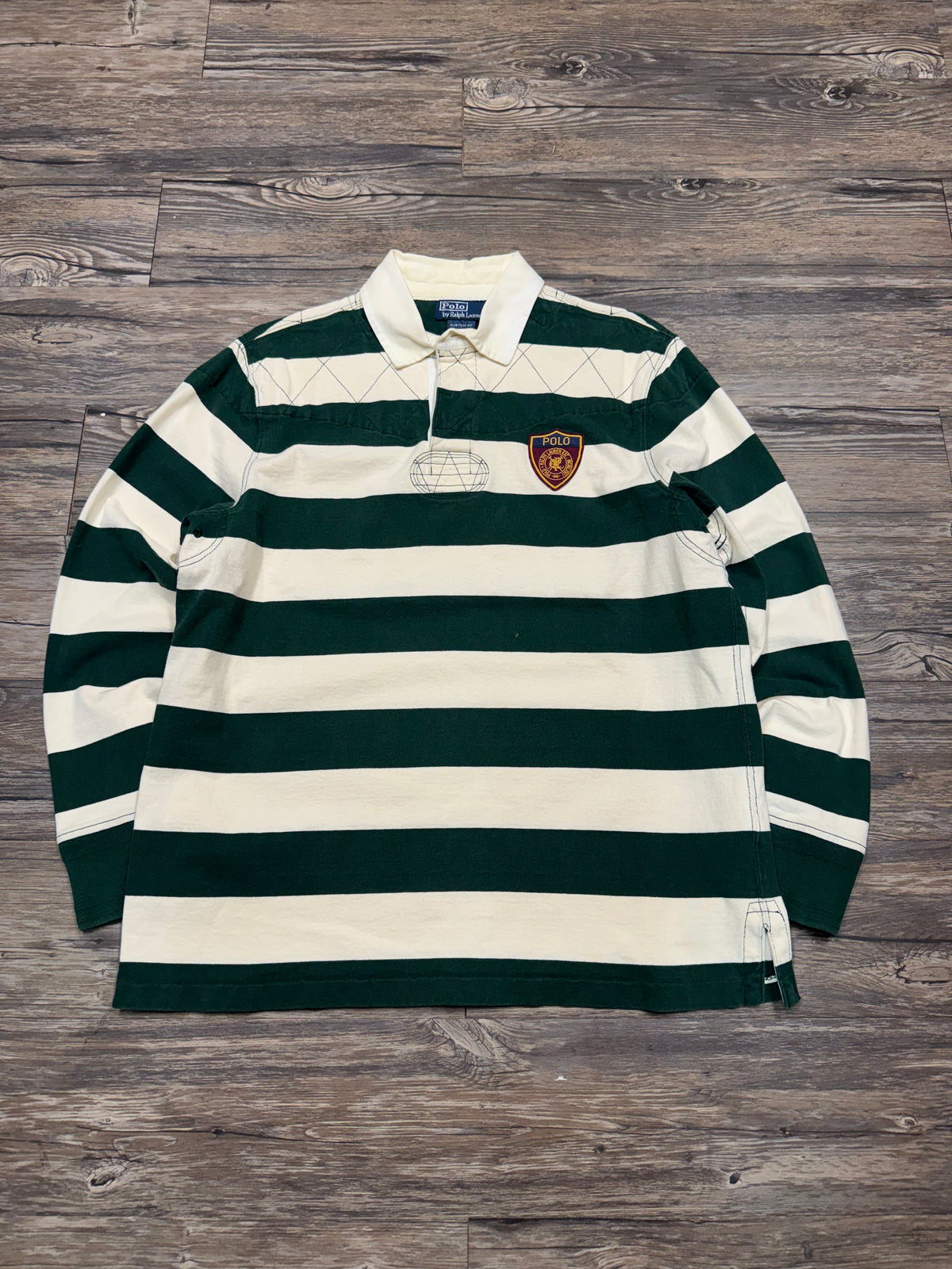 POLO RALPH LAUREN STRIPED RUGBY SHIRT (XL)