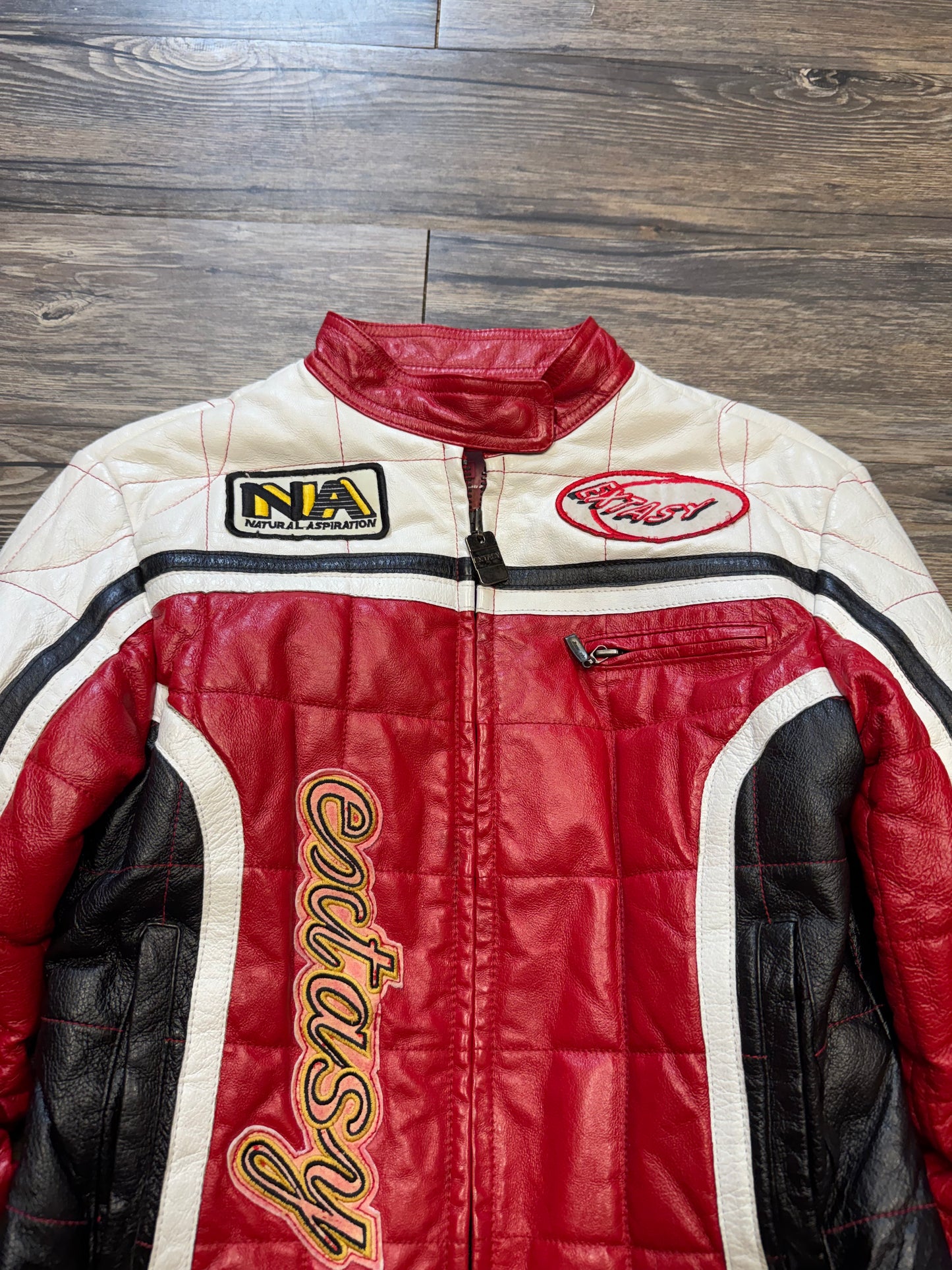 EXTASY VINTAGE LEATHER RACE JACKET (S)