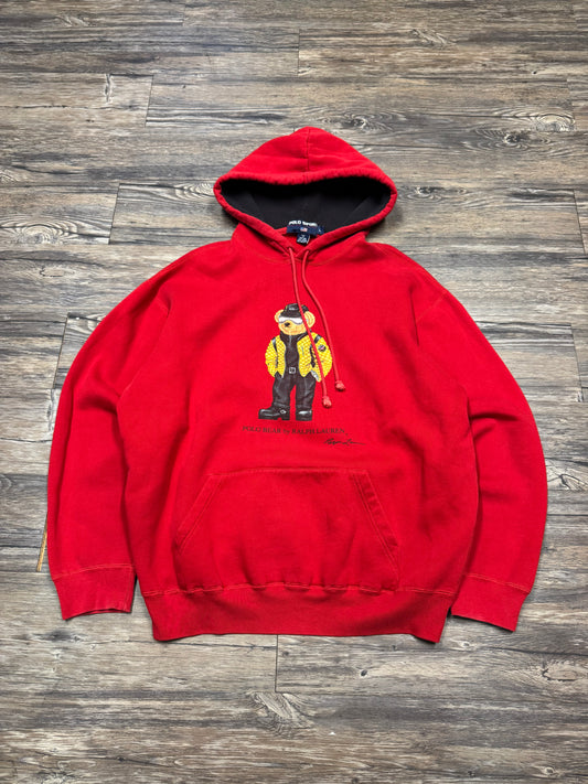 RALPH LAUREN POLO SPORT WAFFLE LINED BEAR HOODIE (L)
