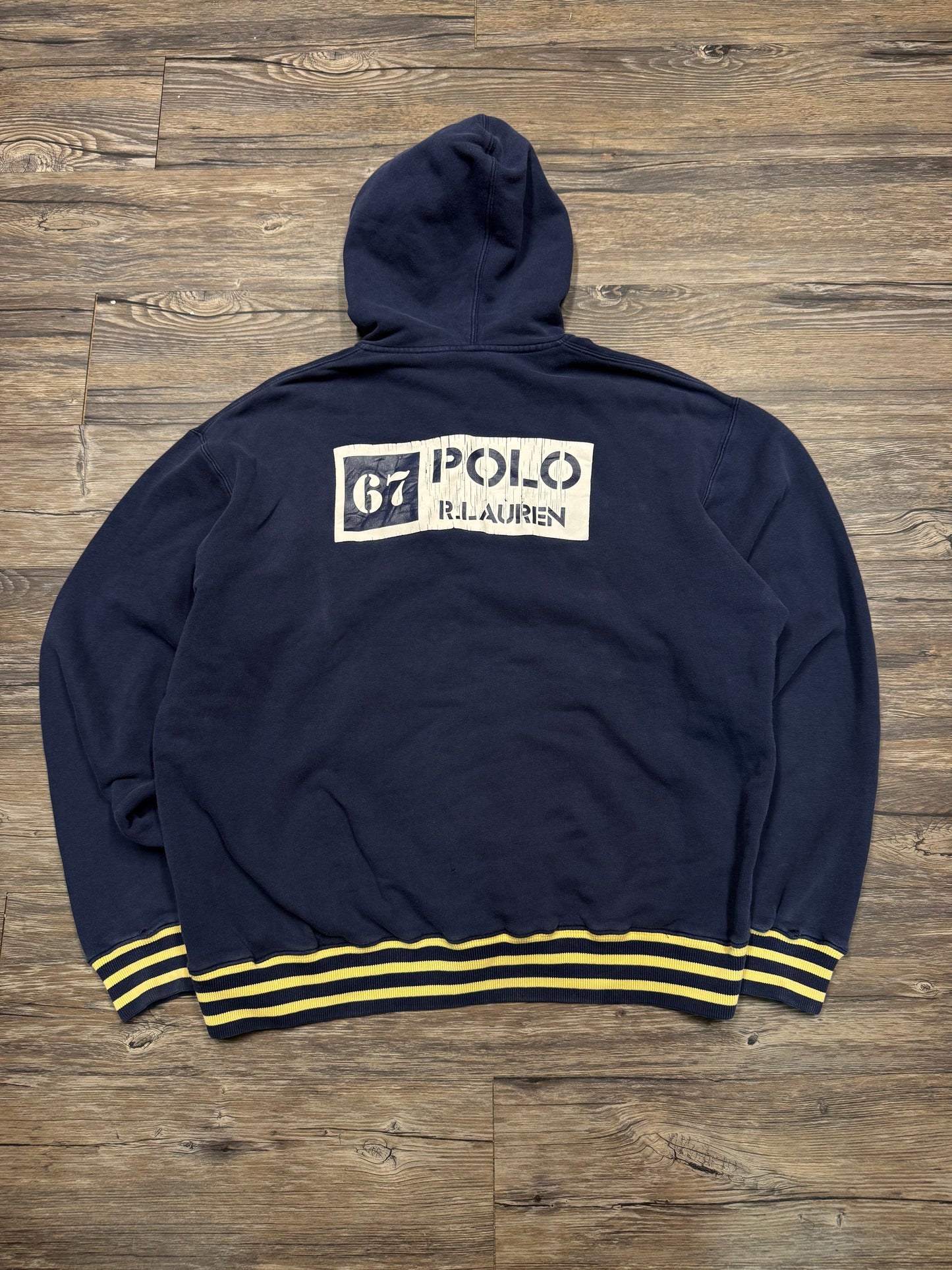 VINTAGE POLO RALPH LAUREN ZIP UP HOODIE (XL)