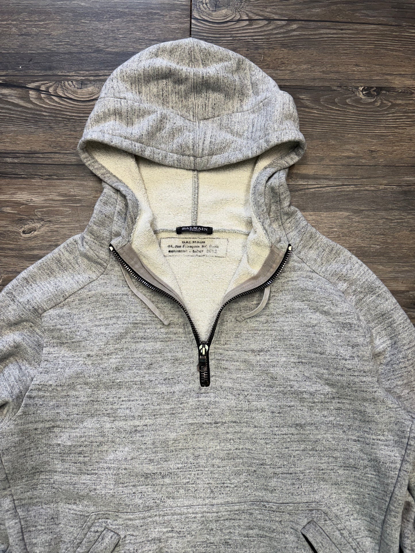 BALMAIN SHOTGUN QUARTER ZIP HOODIE (M)