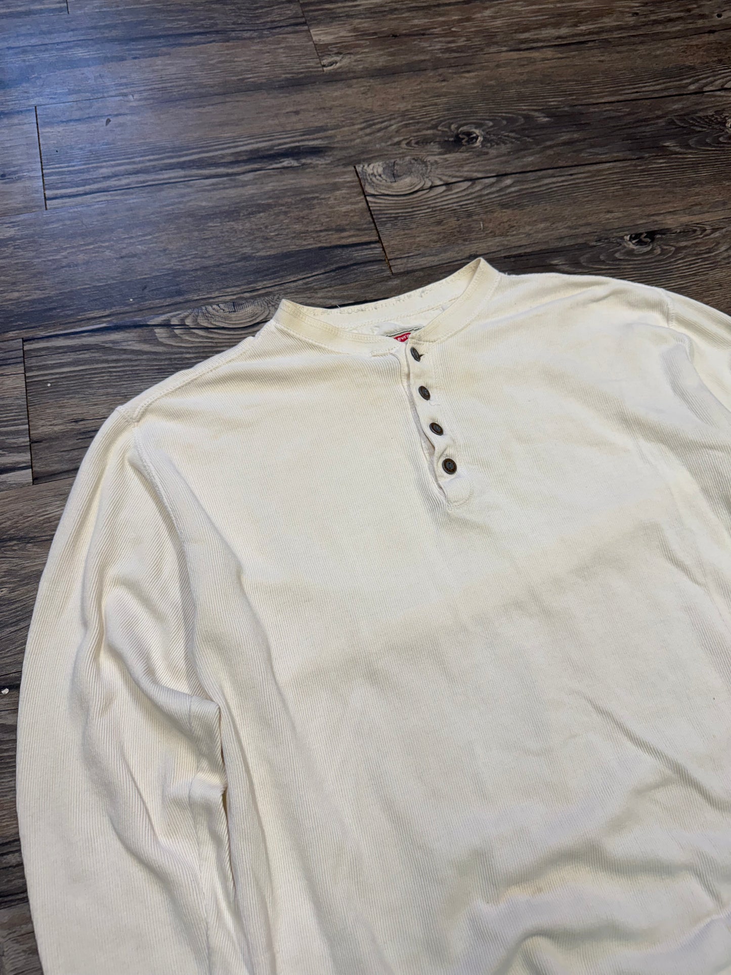 VTG LEVI STRAUSS CREAM HENLEY (L)