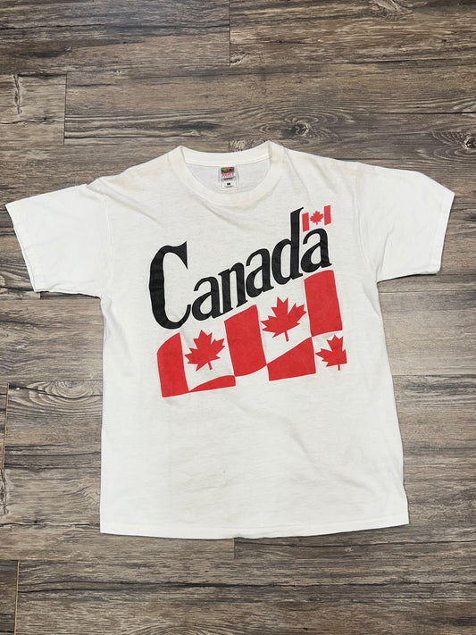 VINTAGE CANADA TEXT T-SHIRT (LARGE)