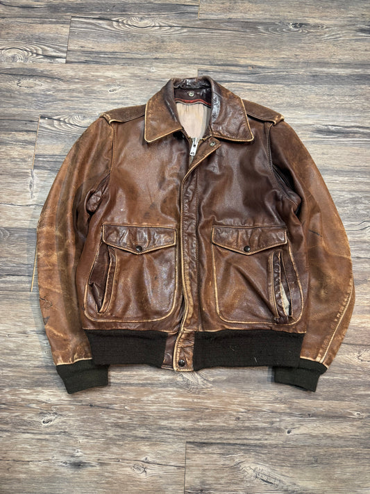 VINTAGE 60'S LEATHER JACKET (LARGE)