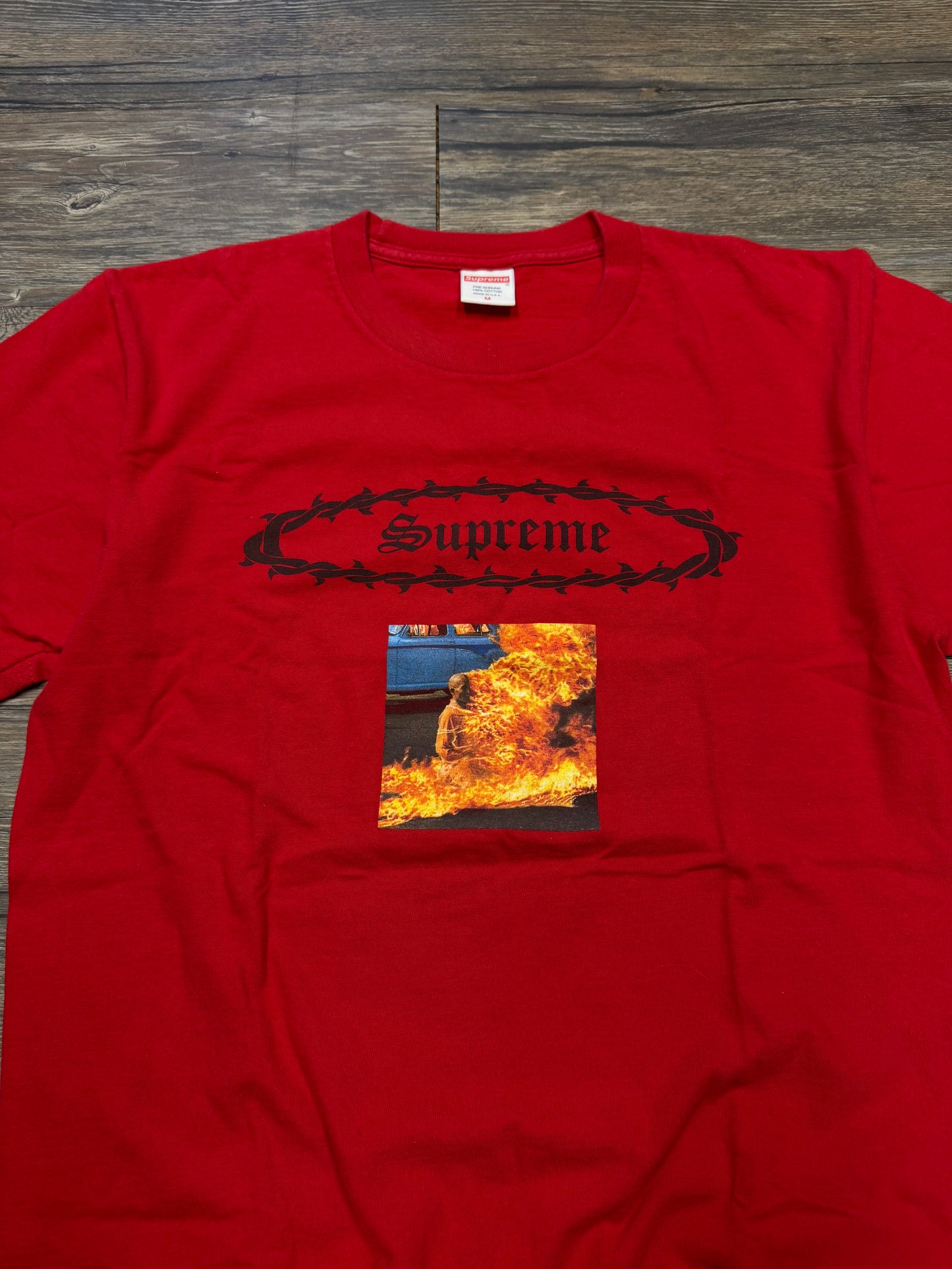 SUPREME RED FLAMING MONK TEE (M)