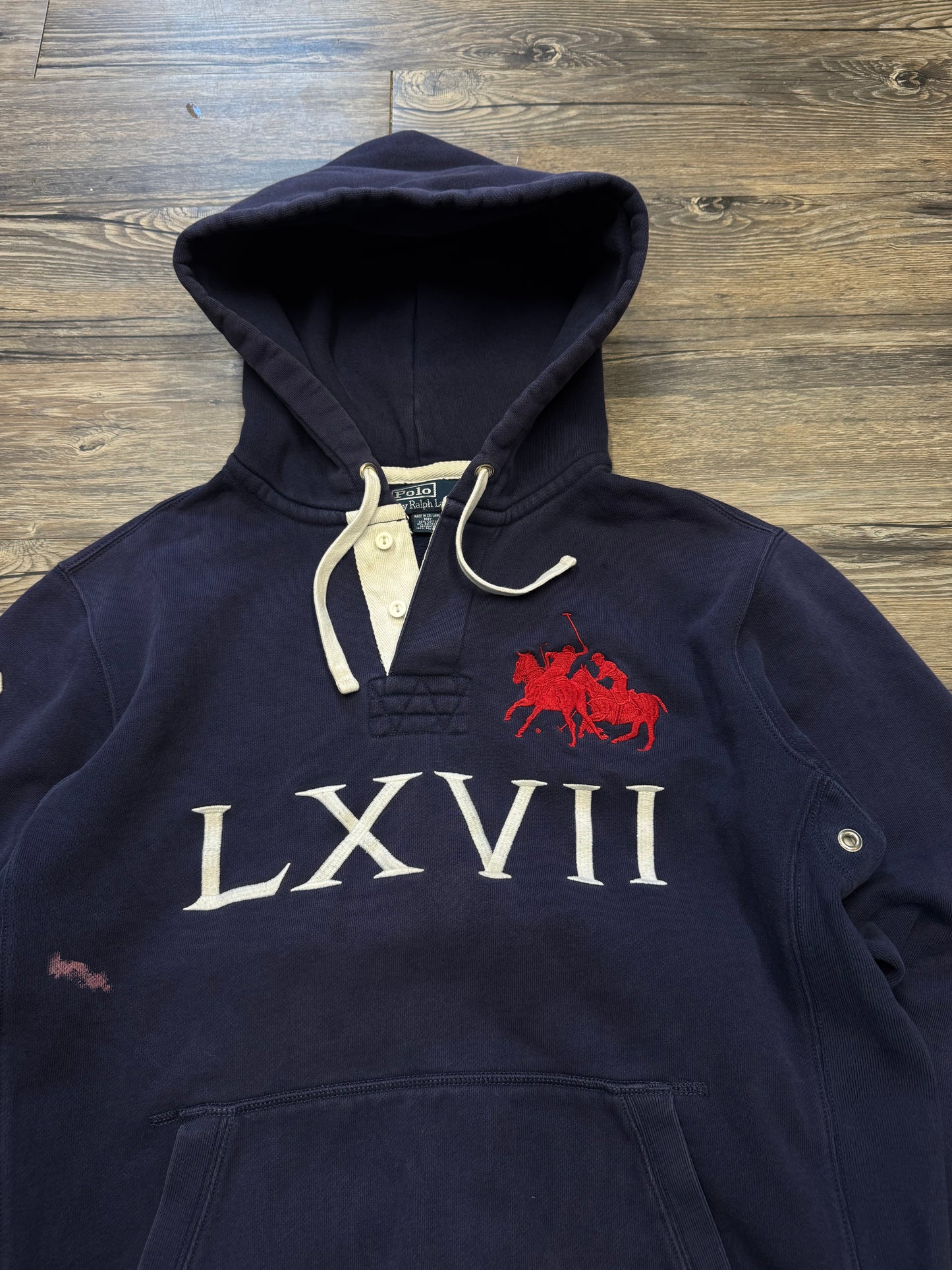 POLO RALPH LAUREN LXVII HENLEY HOODIE (L)