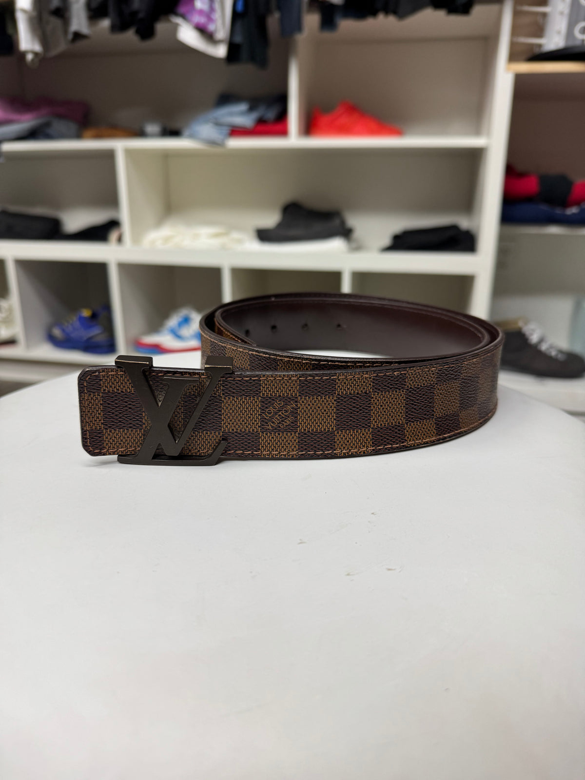 LOUIS VUITTON CHECKERED BELT (OS)