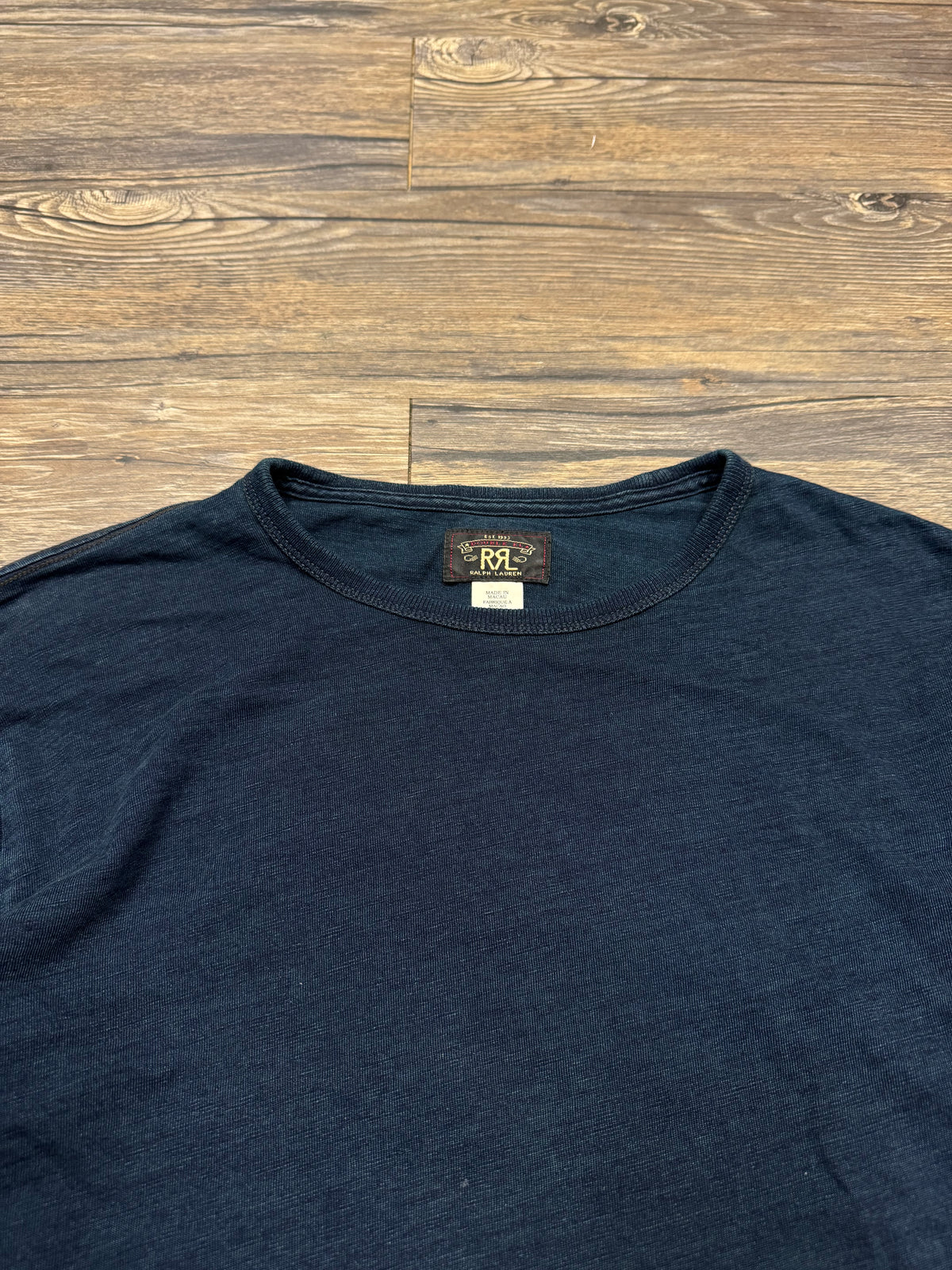 DOUBLE RL FADED BLUE SLUB LONGSLEEVE SHIRT (M)