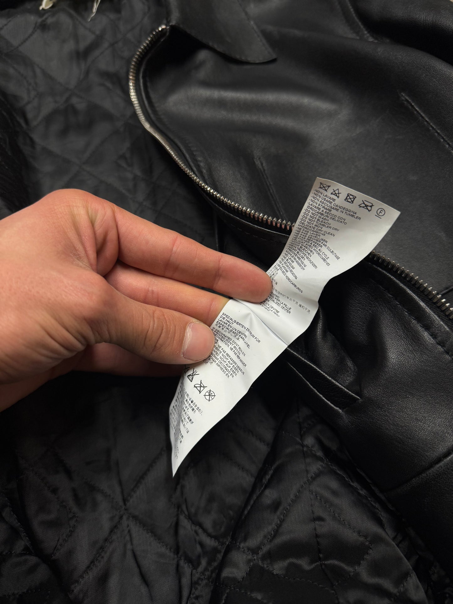 MAISON MARGIELA CALFSKIN LEATHER ZIPUP JACKET (M)