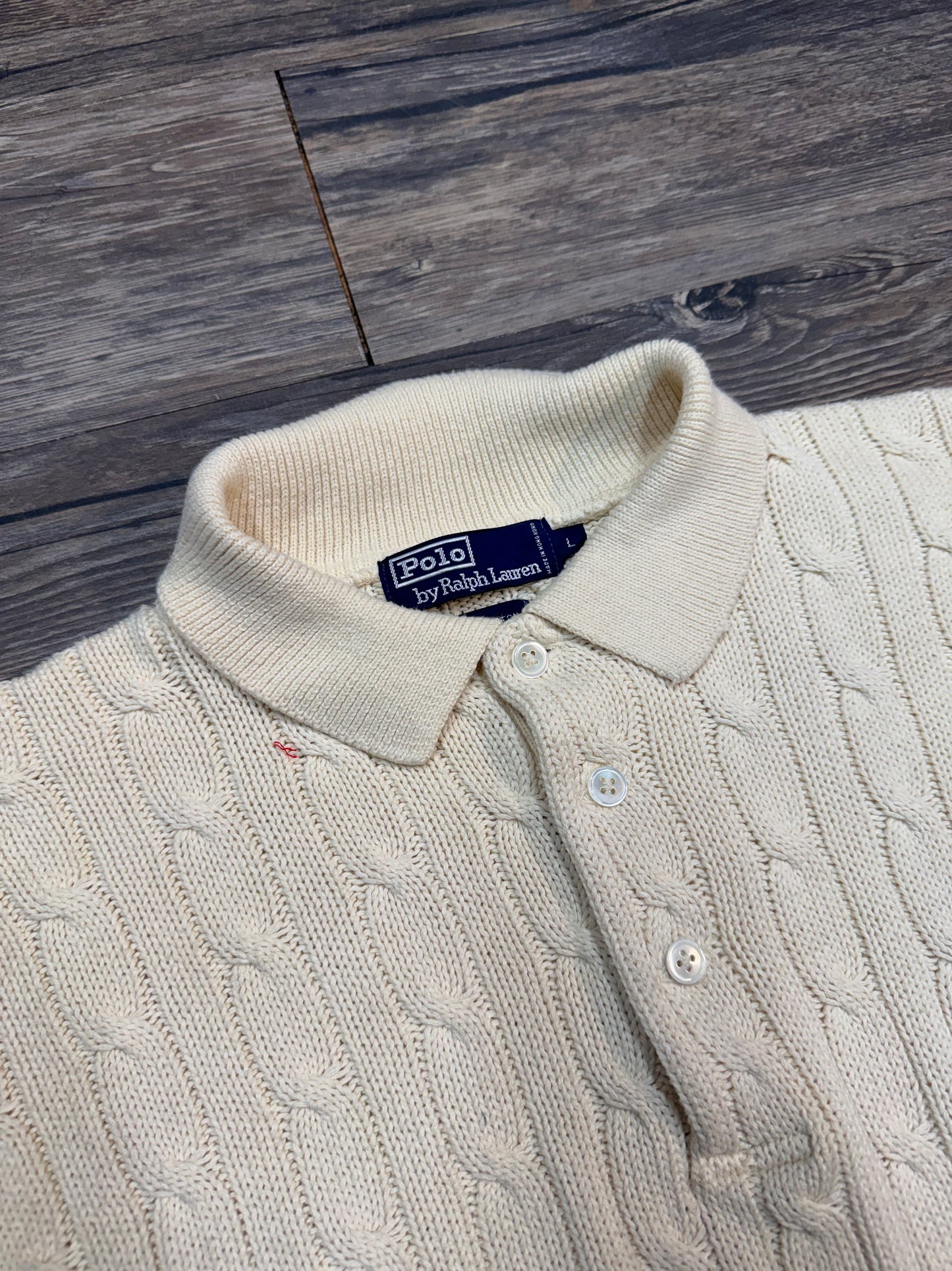 POLO RALPH LAUREN CABLE-KNIT POLO (L)