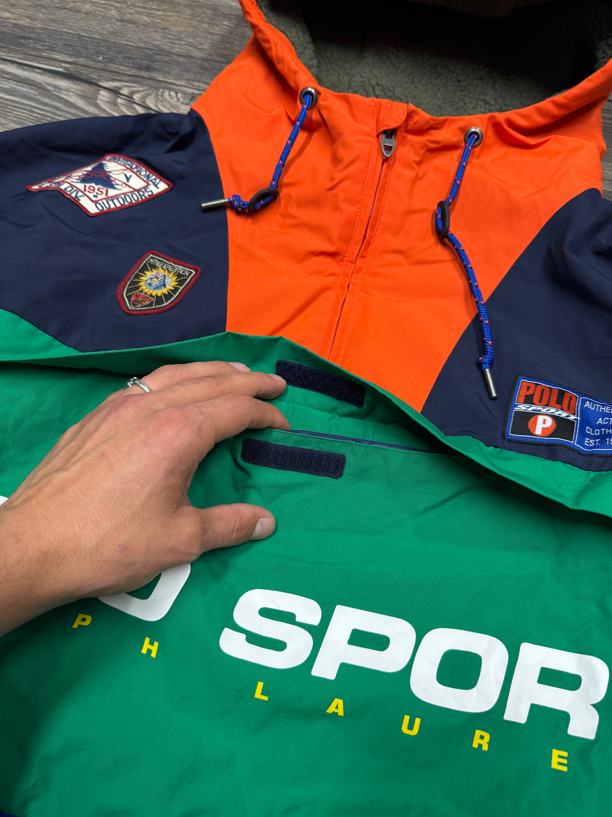 POLO RALPH LAUREN COLORBLOCK OUTDOOR PATCH ANORAK JACKET *RARE (M)