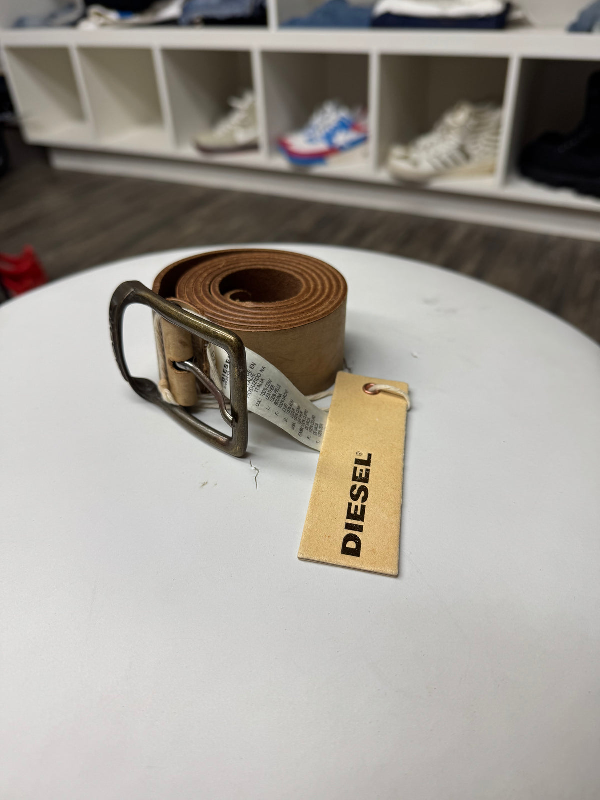 DIESEL VINTAGE BROWN LEATHER BELT (OS)