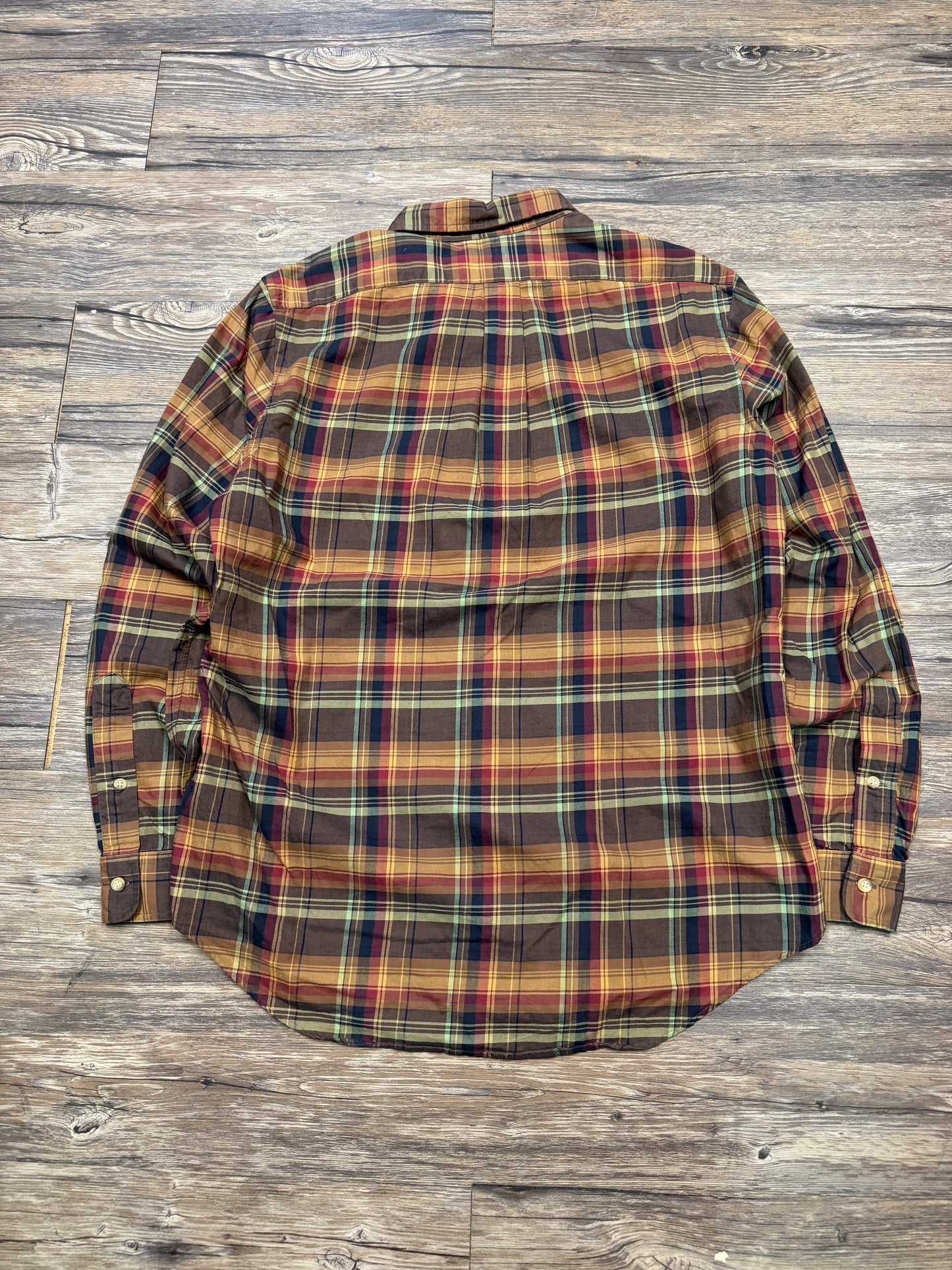 RALPH LAUREN BROWN PLAID SHIRT (M)