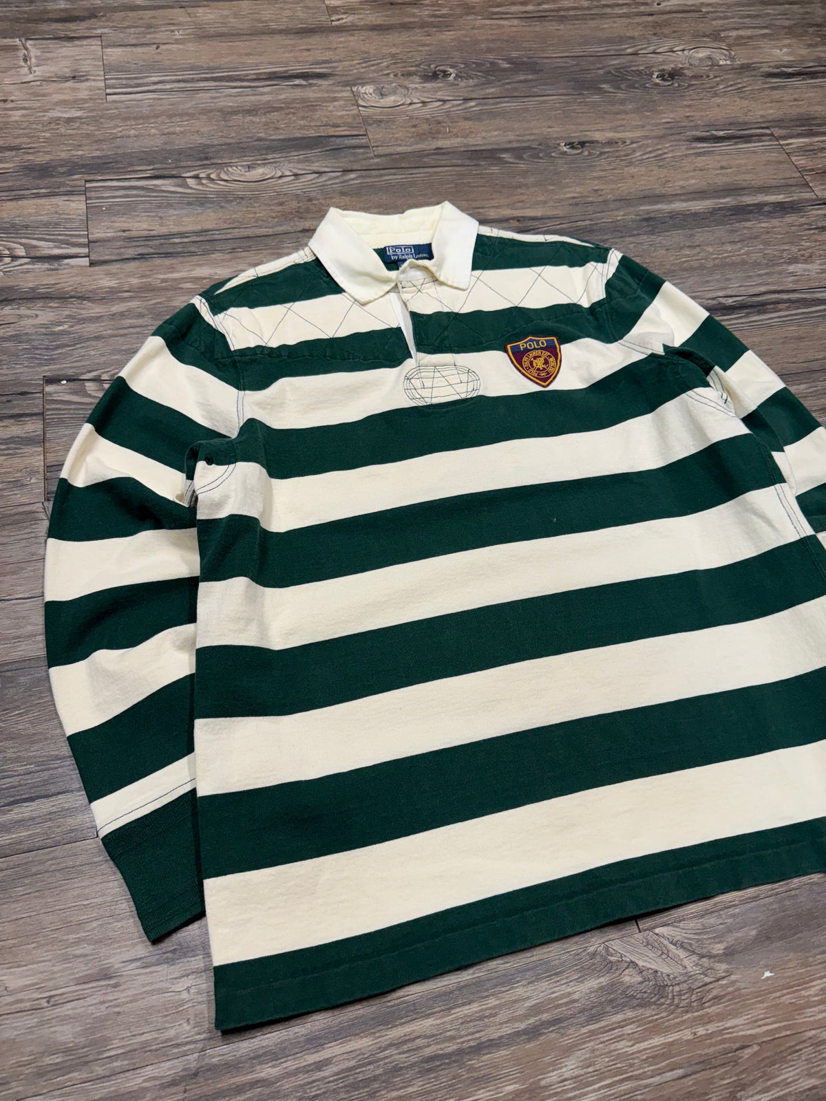 POLO RALPH LAUREN STRIPED RUGBY SHIRT (XL)