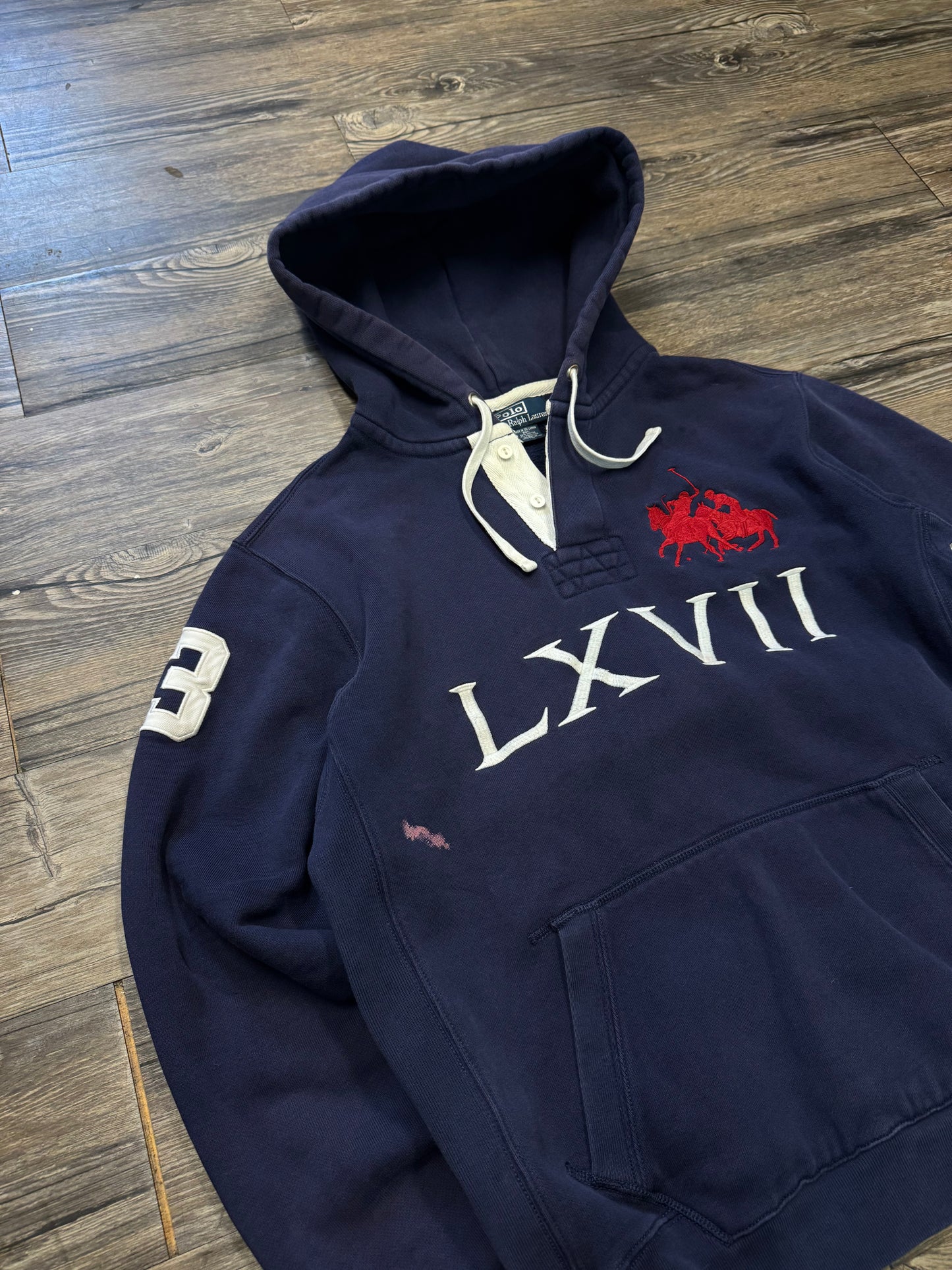 POLO RALPH LAUREN LXVII HENLEY HOODIE (L)