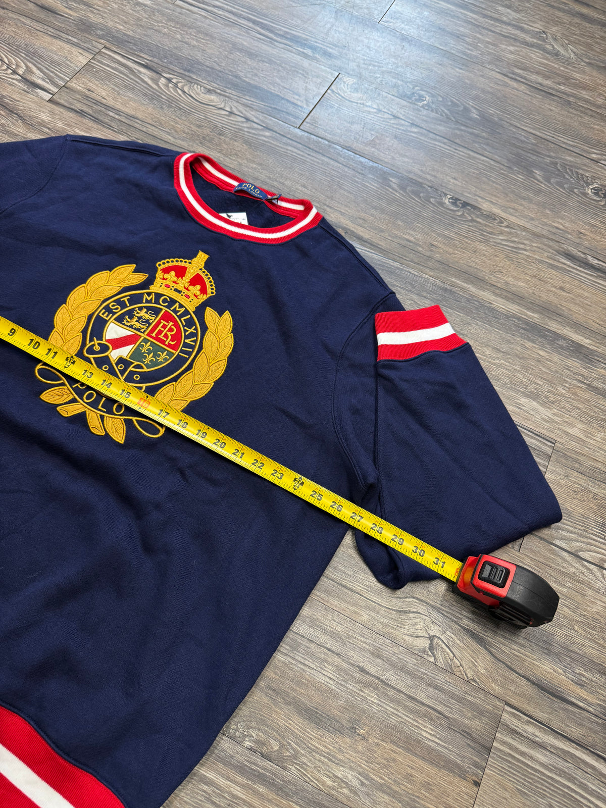 POLO RALPH LAUREN STRIPES CREST CREWNECK (XXL)