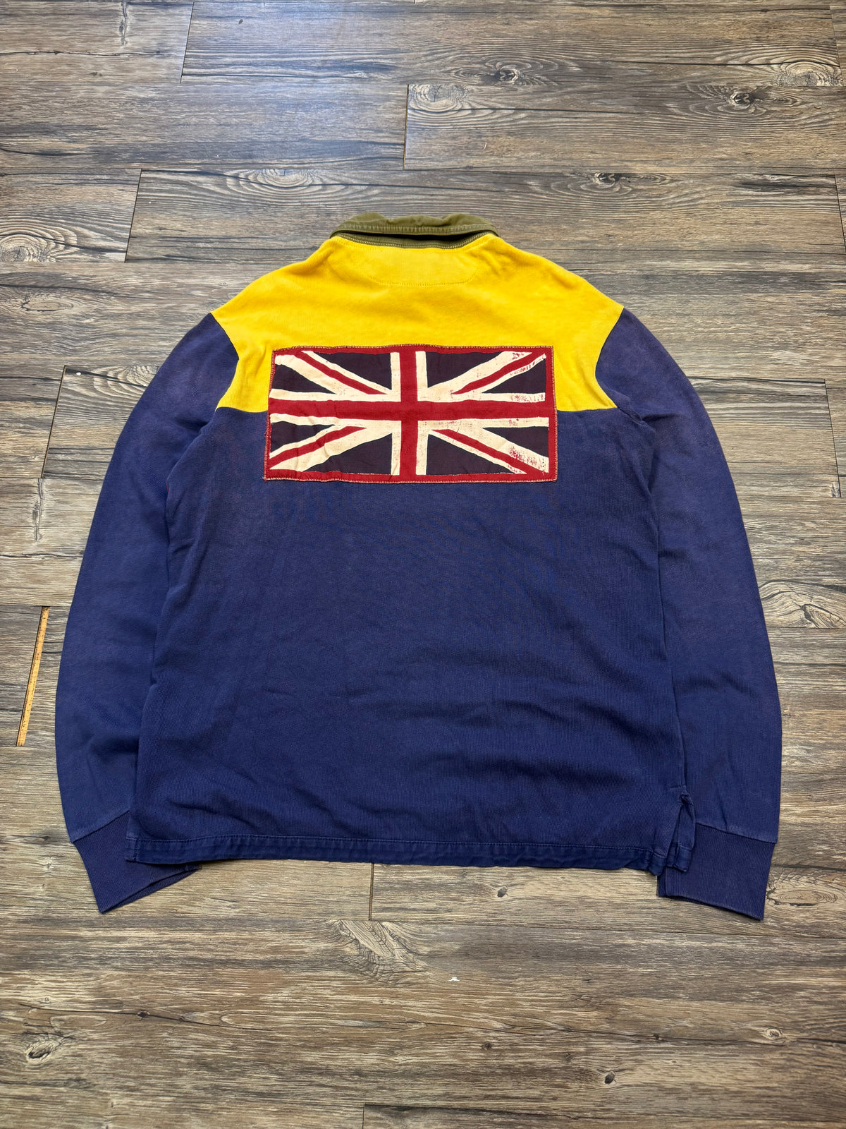 POLO RALPH LAUREN ‘2ND REGT’ COLOR BLOCKED RUGBY SHIRT (L)