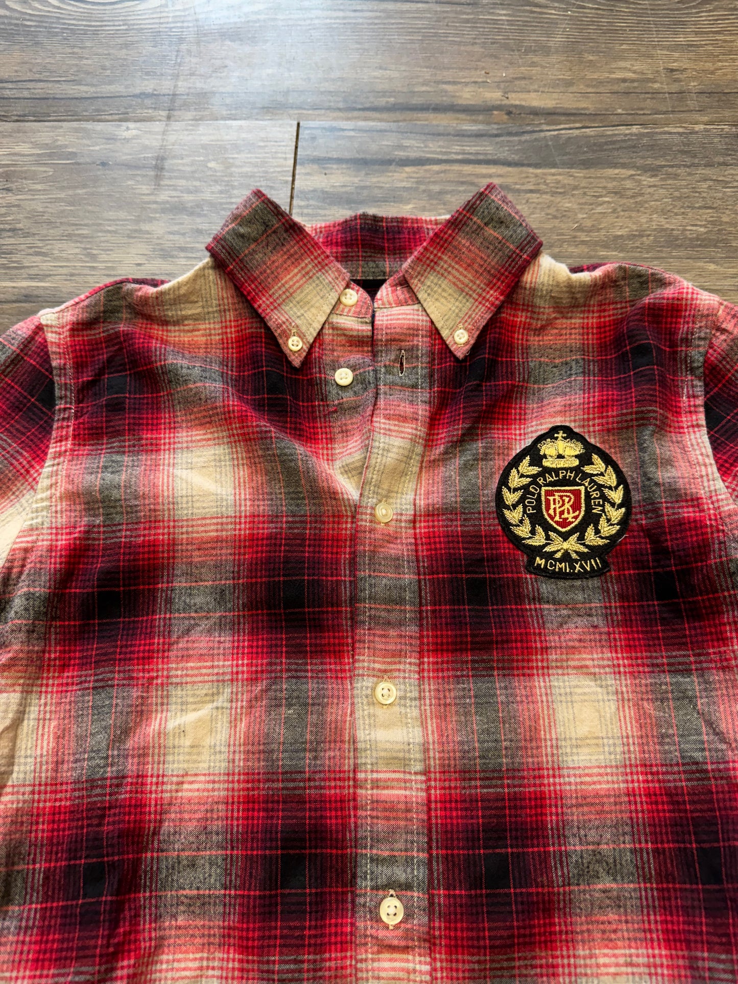 VINTAGE POLO RALPH LAUREN PLAID SHIRT (M)