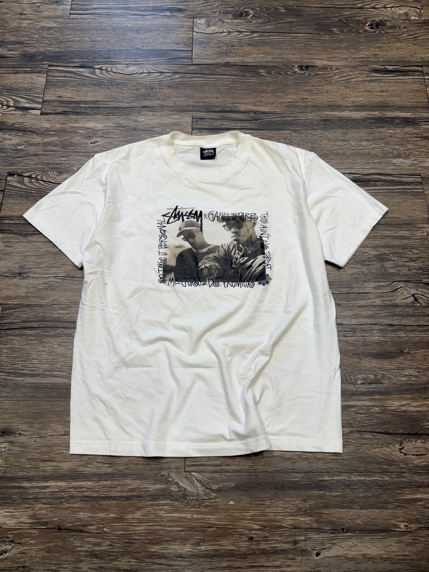 STUSSY X GANGSTARR "TAKE IT PERSONAL" T-SHIRT (L)