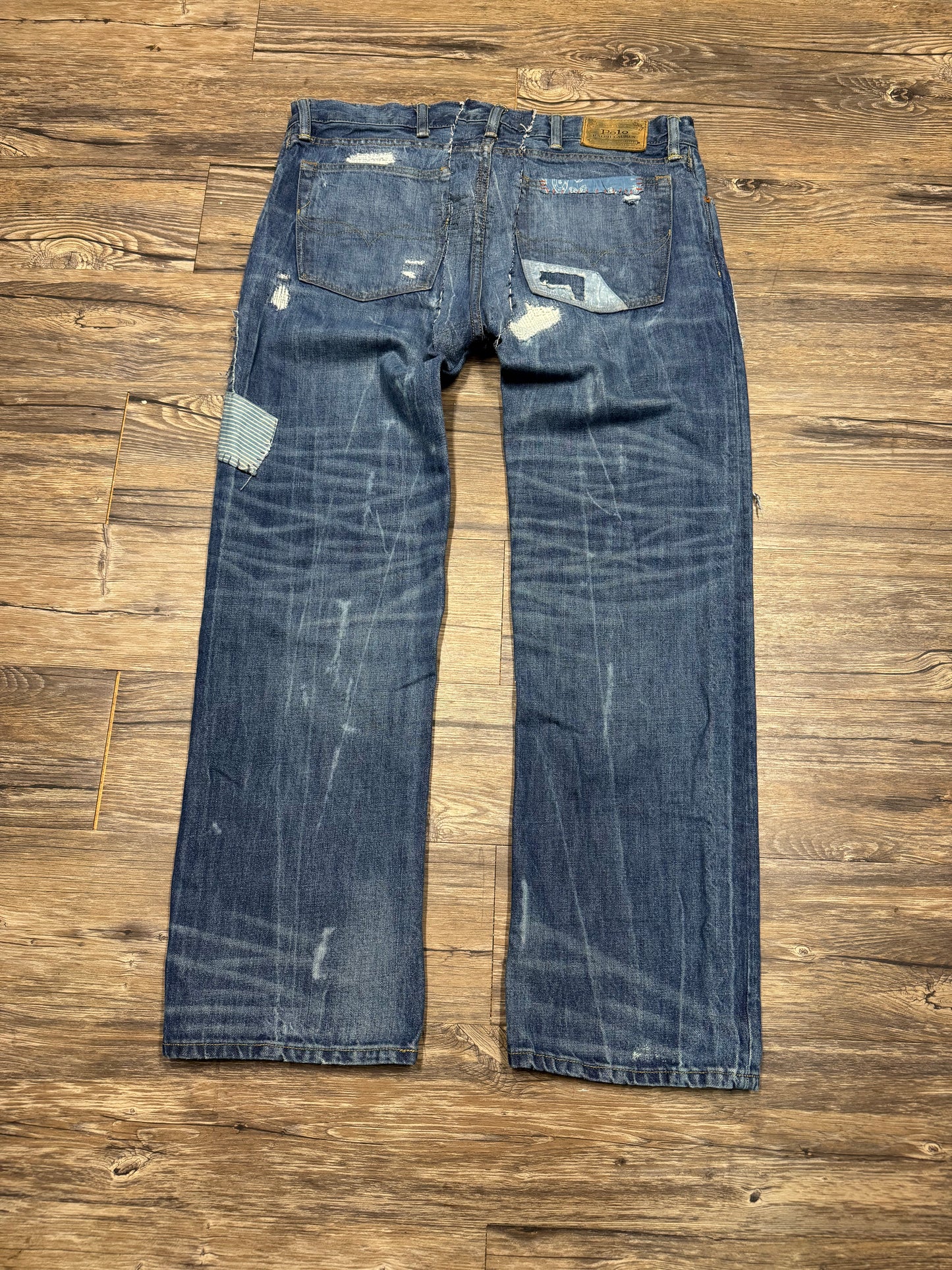 POLO RALPH LAUREN DISTRESSED & PATCHED DENIMS (38)