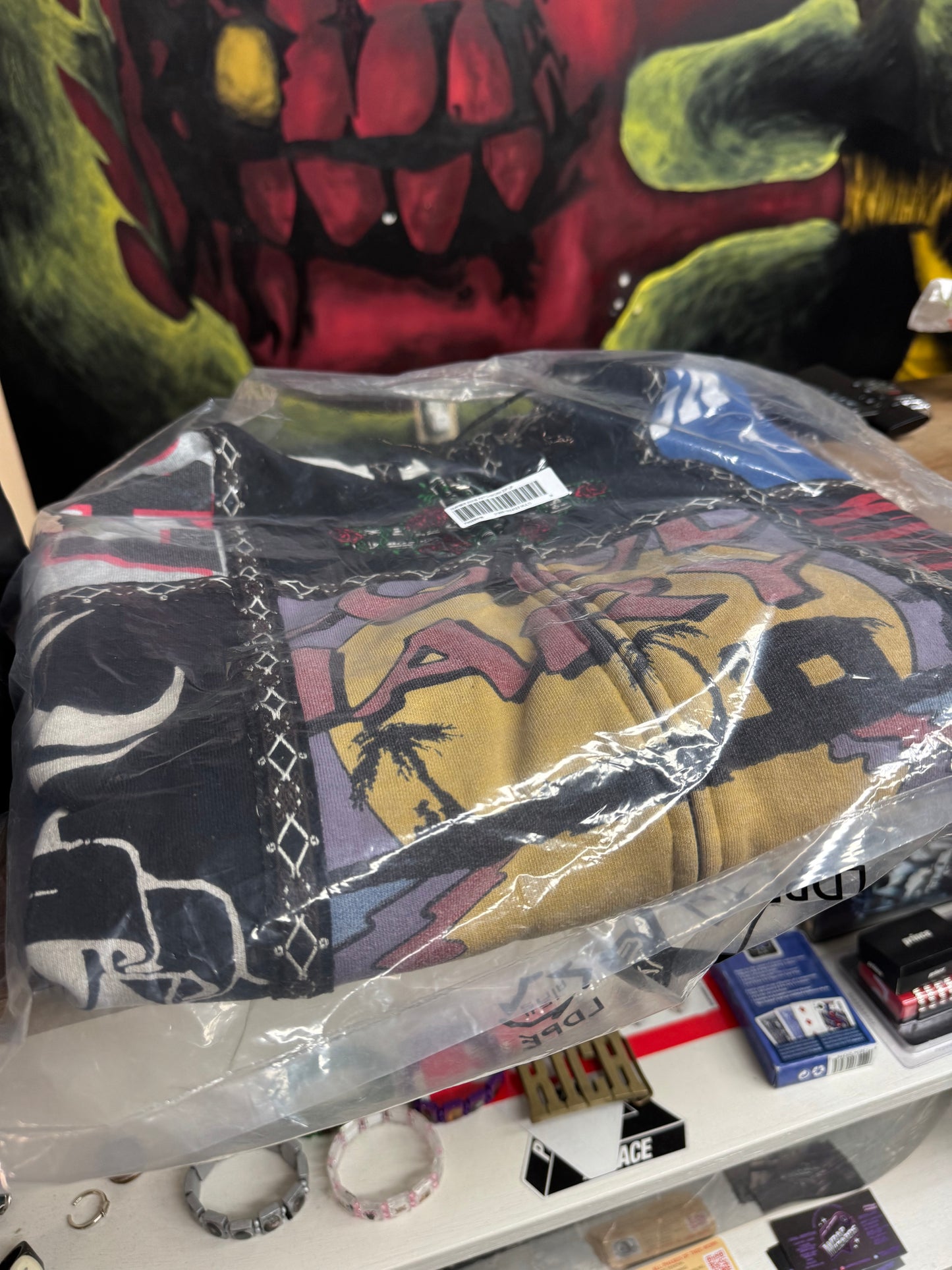 SUPREME NUMBER (N)INE PATCHWORK ZIP-UP HOODIE