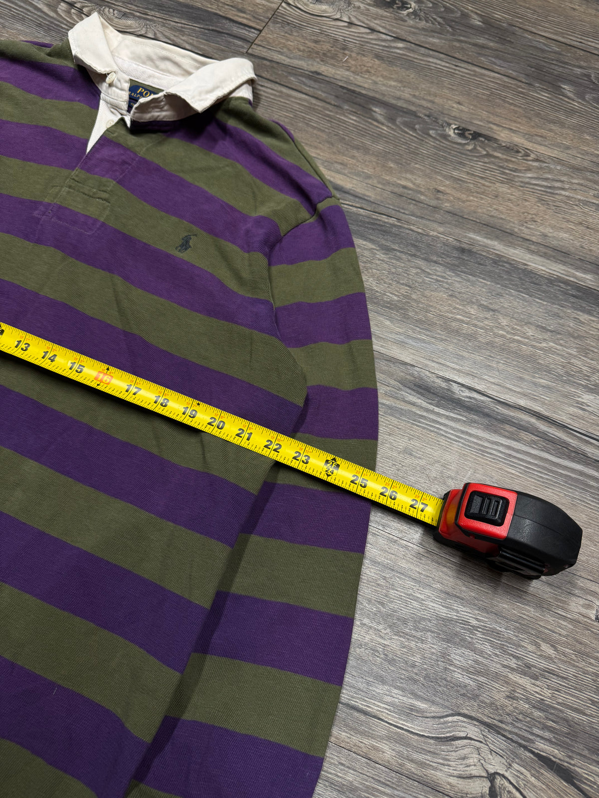 POLO RALPH LAUREN STRIPED LONG SLEEVE RUGBY POLO (XL)