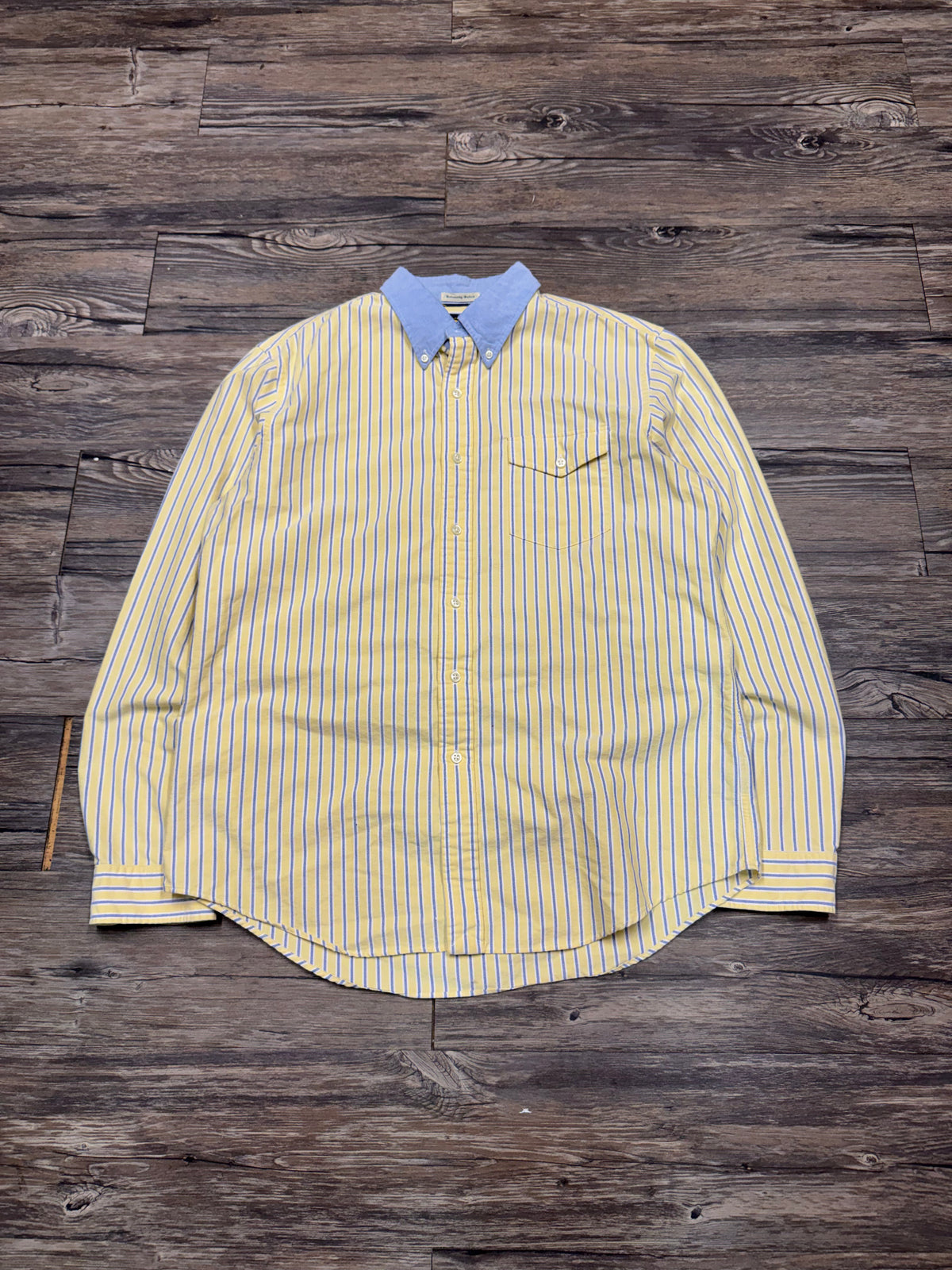 POLO RALPH LAUREN RUGBY PIN STRIPE BUTTON UP SHIRT (L)