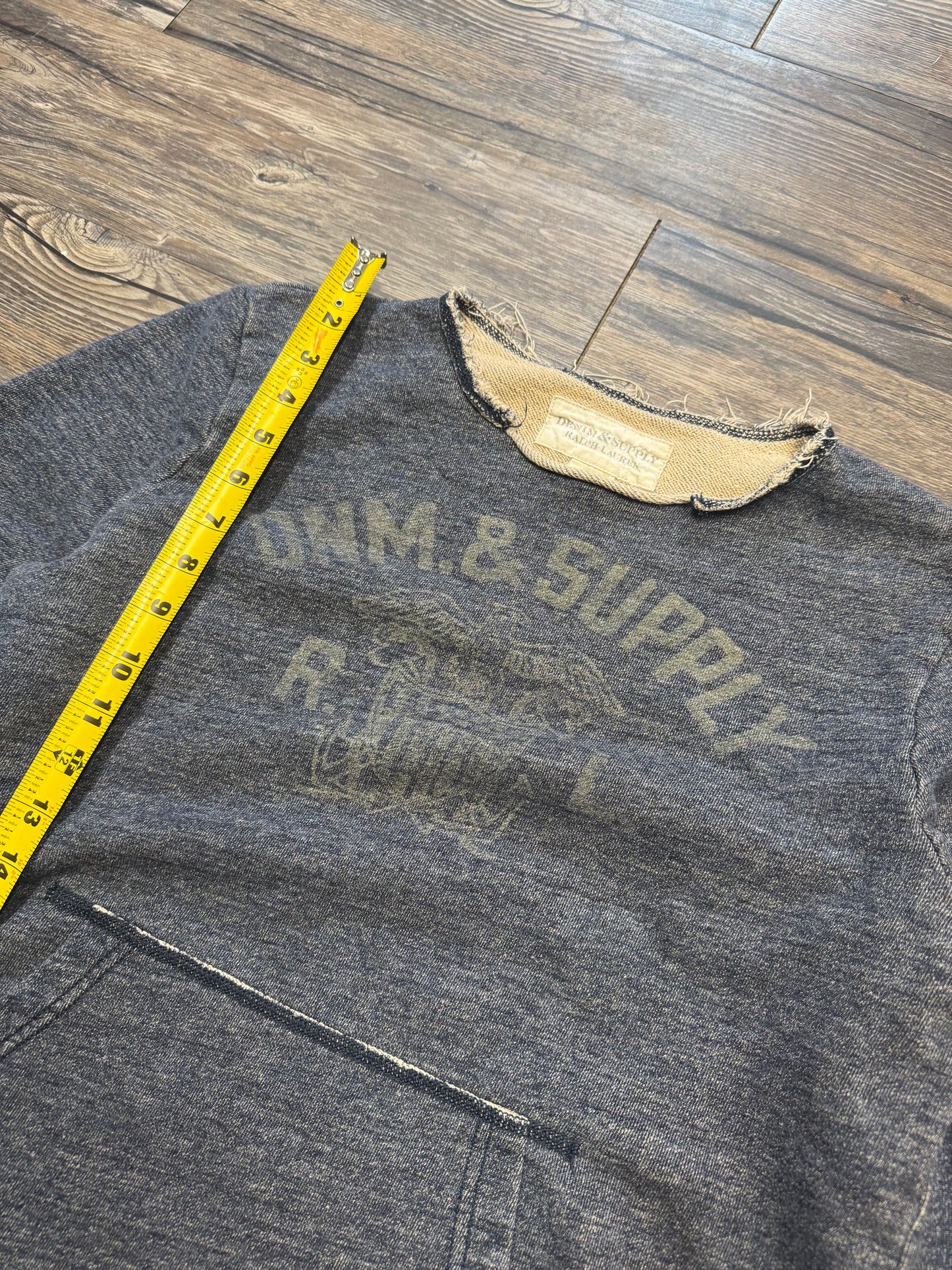 RALPH LAUREN DENIM & SUPPLY CUT OFF CREWNECK (M)
