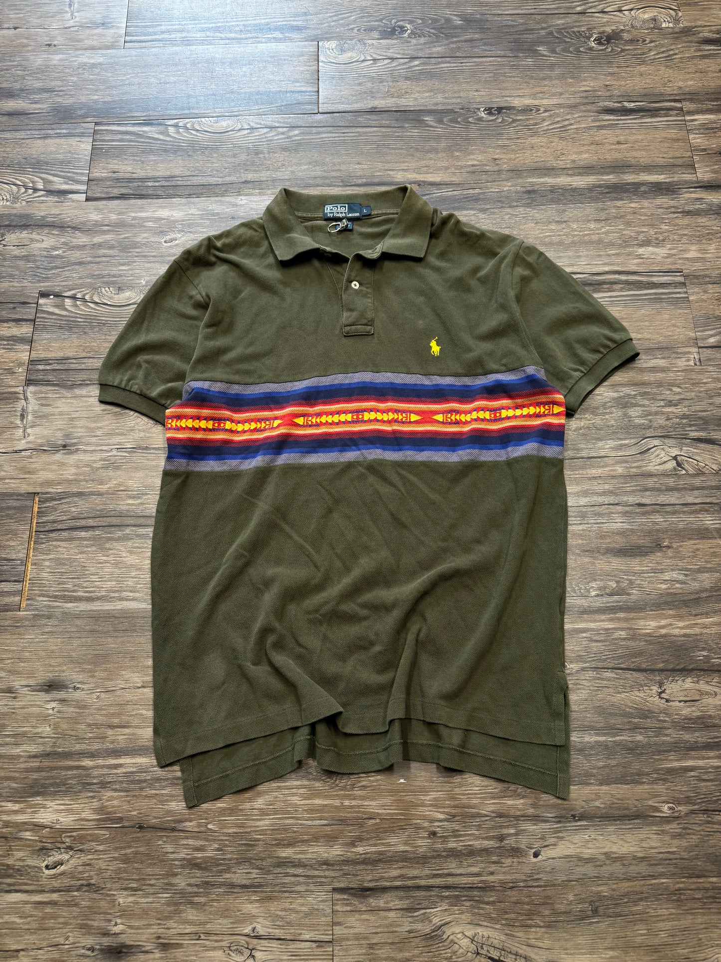 POLO RALPH LAUREN AZTEC STRIPED POLO (L)
