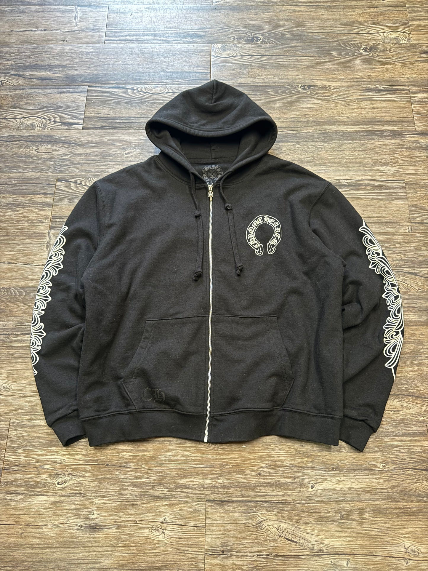 CHROME HEARTS HORSESHOE ZIP-UP HOODIE (L)