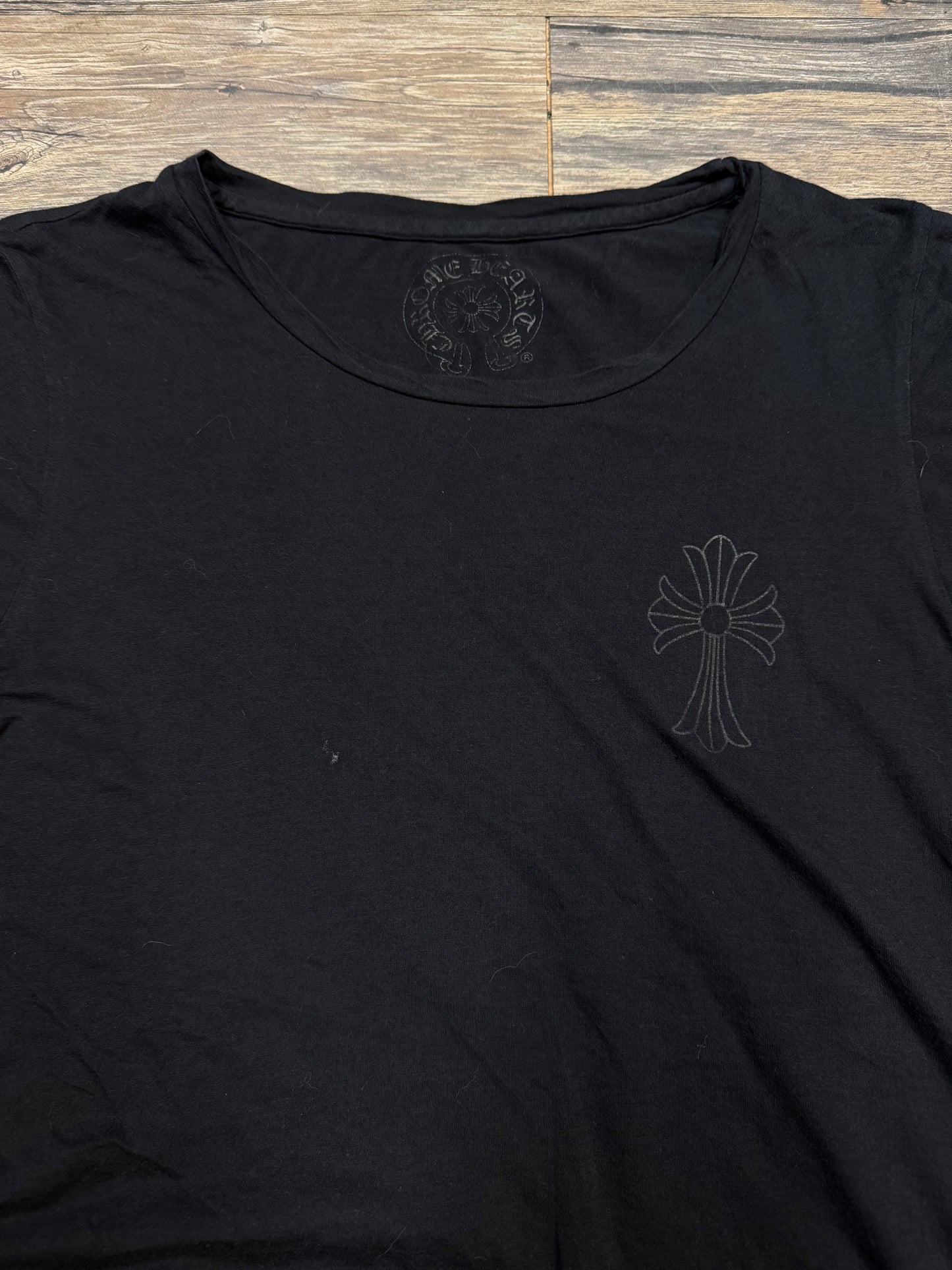 CHROME HEARTS FADED CROSS T-SHIRT (SMALL)