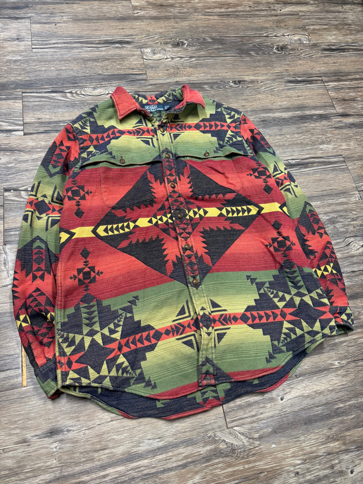 POLO RALPH LAUREN SOUTHWESTERN AZTEC BUTTON UP (XL)