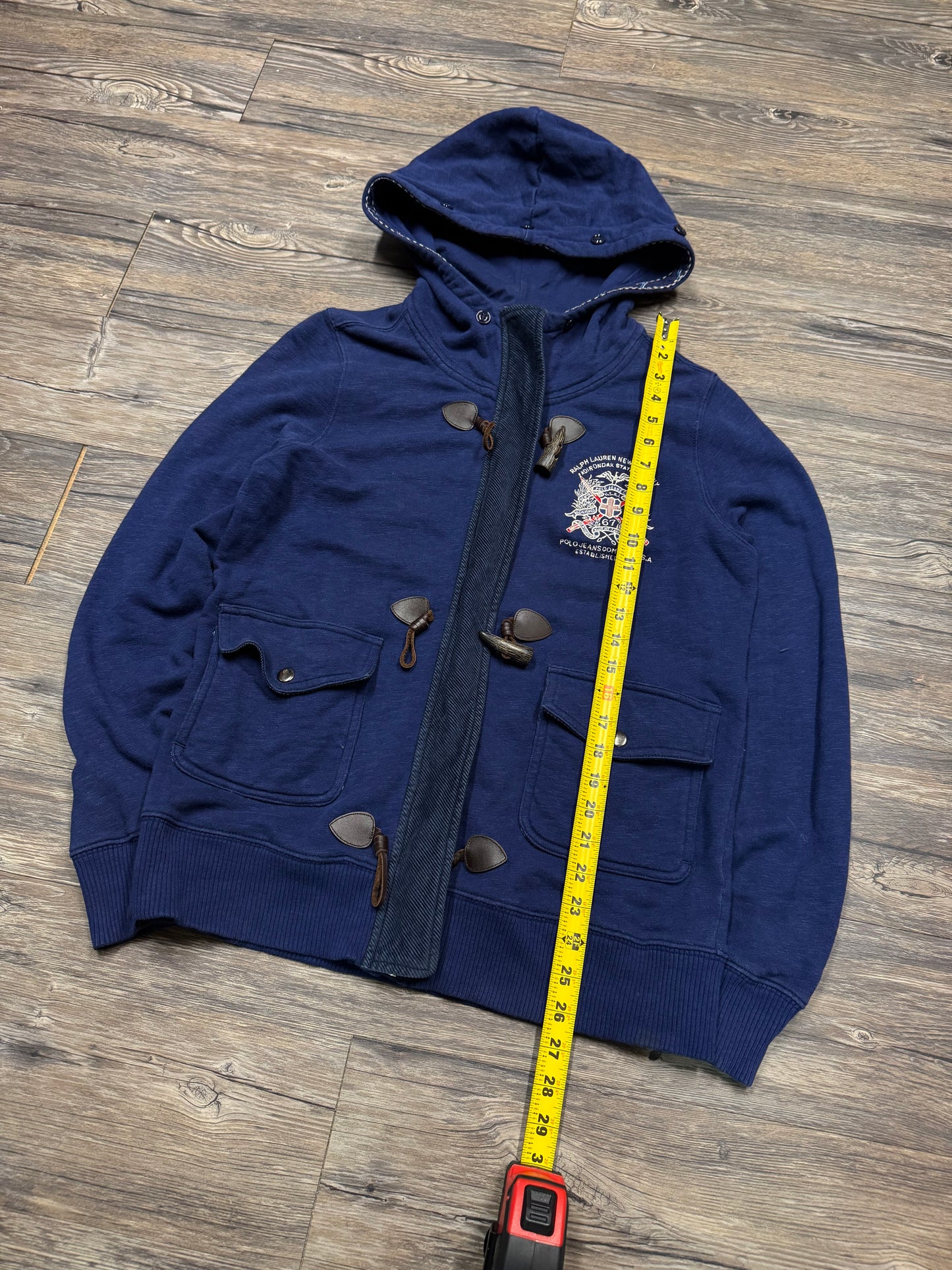 POLO JEANS COMPANY TOGGLE UTILITY ZIP UP HOODIE (L)