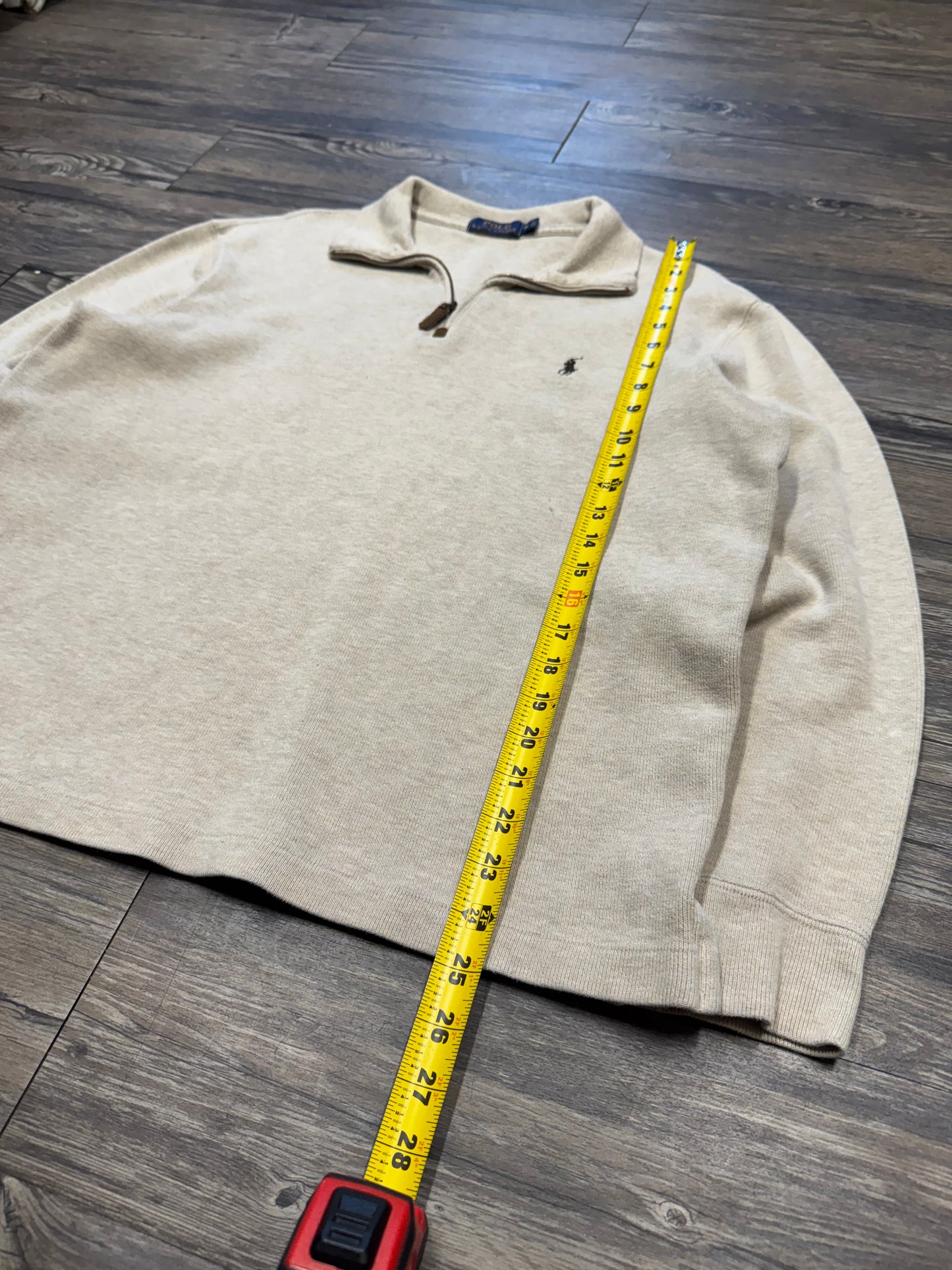 POLO RALPH LAUREN BEIGE QUARTER-ZIP (M)