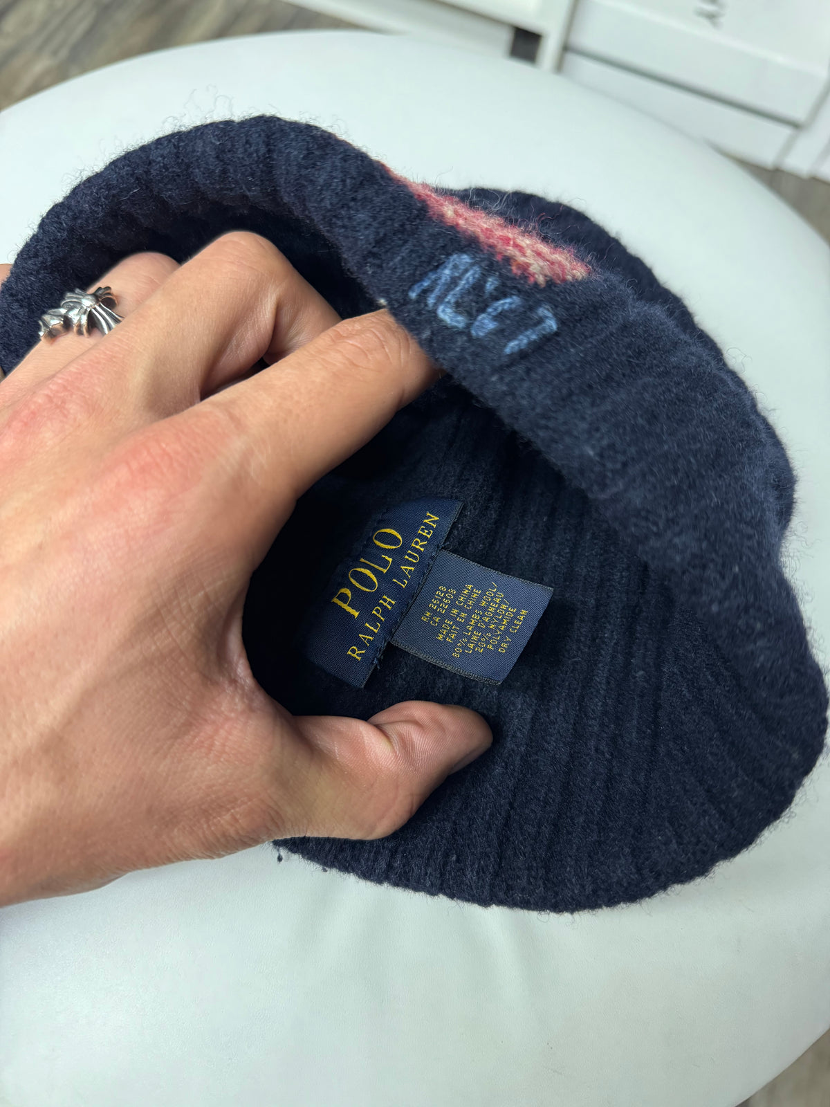 POLO RALPH LAUREN RL67 KNITTED CASHMERE BEANIE (OS)