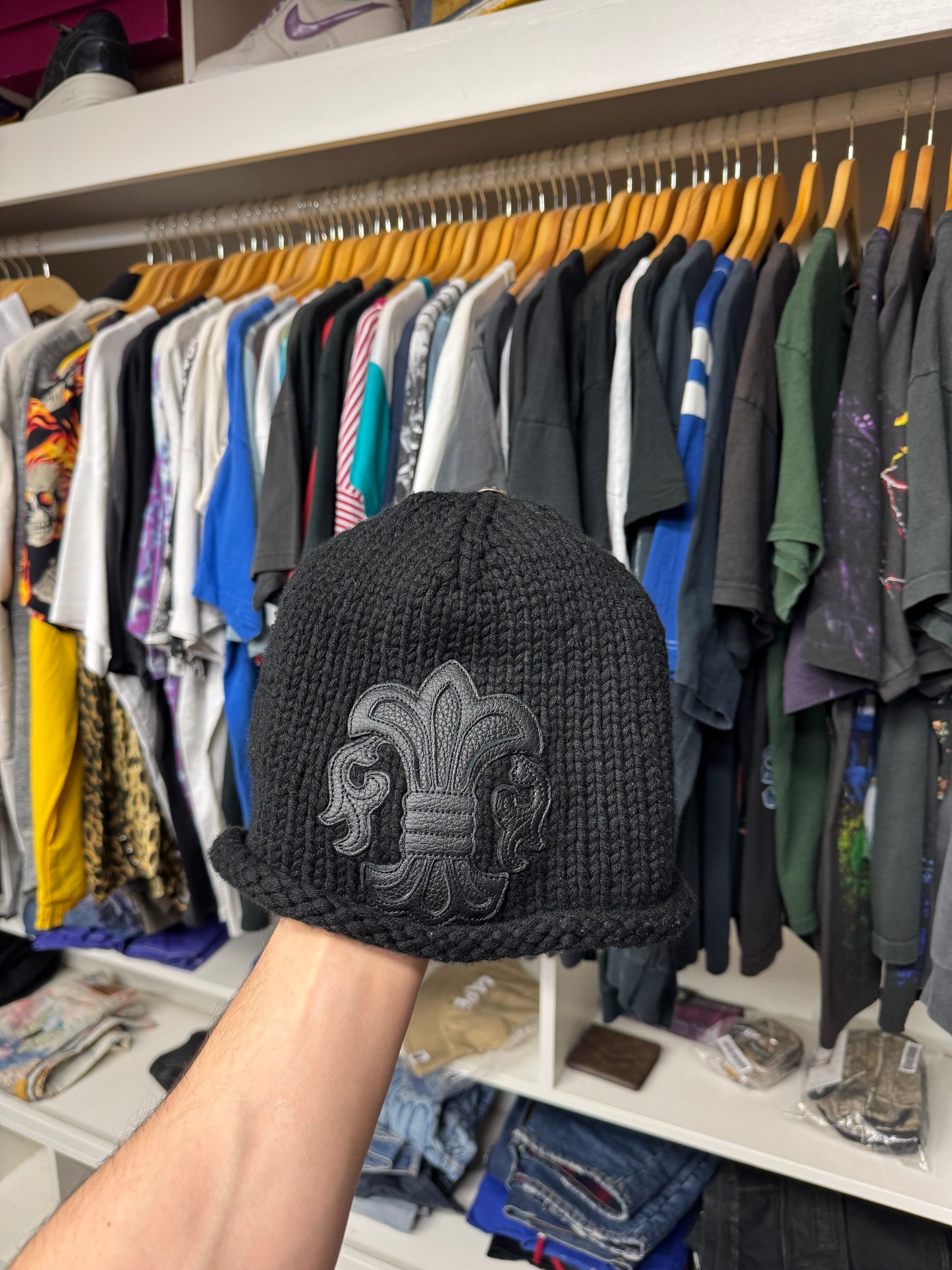 CHROME HEARTS FLEUR DE LIS CASHMERE BEANIE (OS)