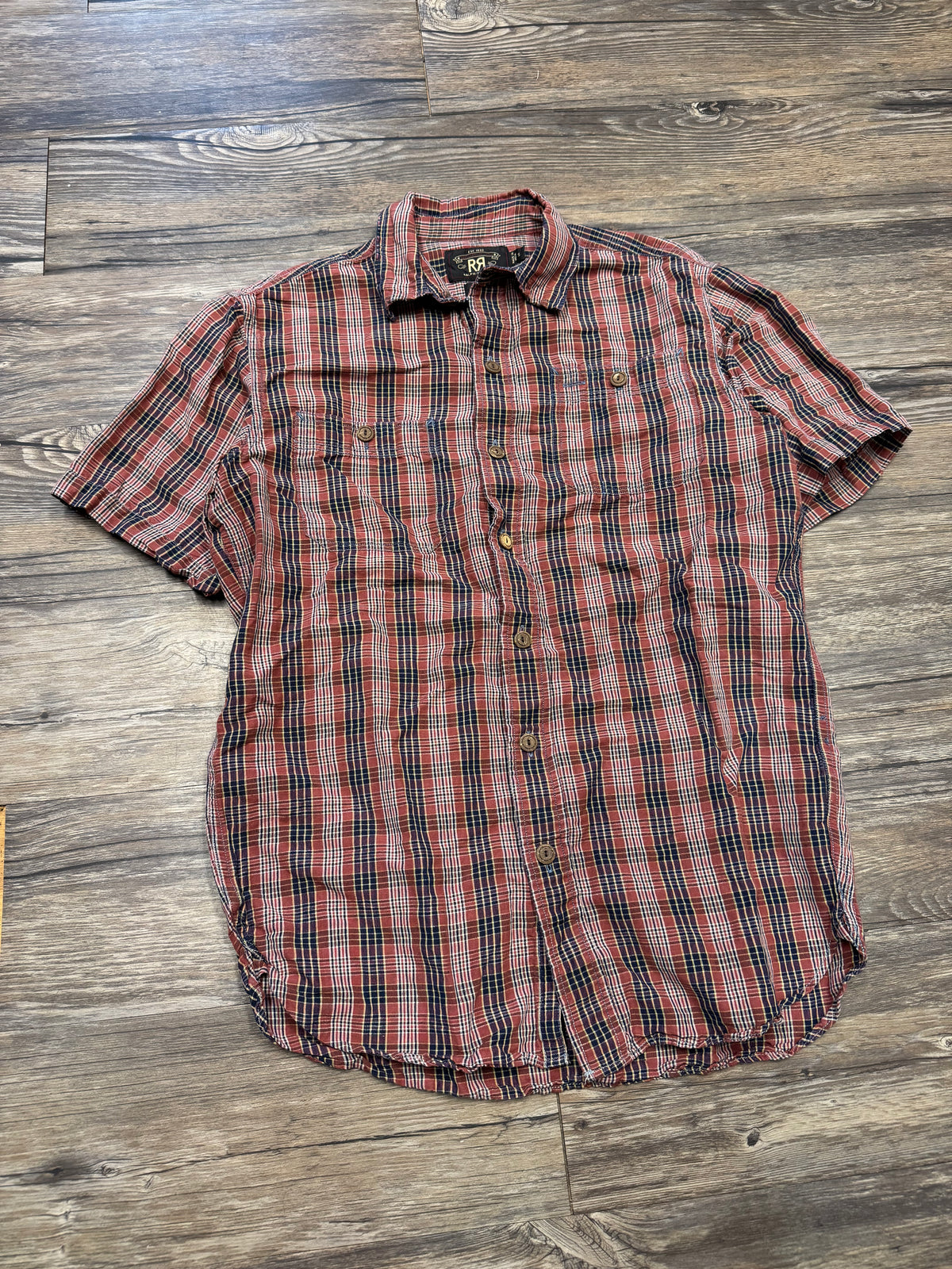 RRL PLAID BUTTON UP SHIRT (S)