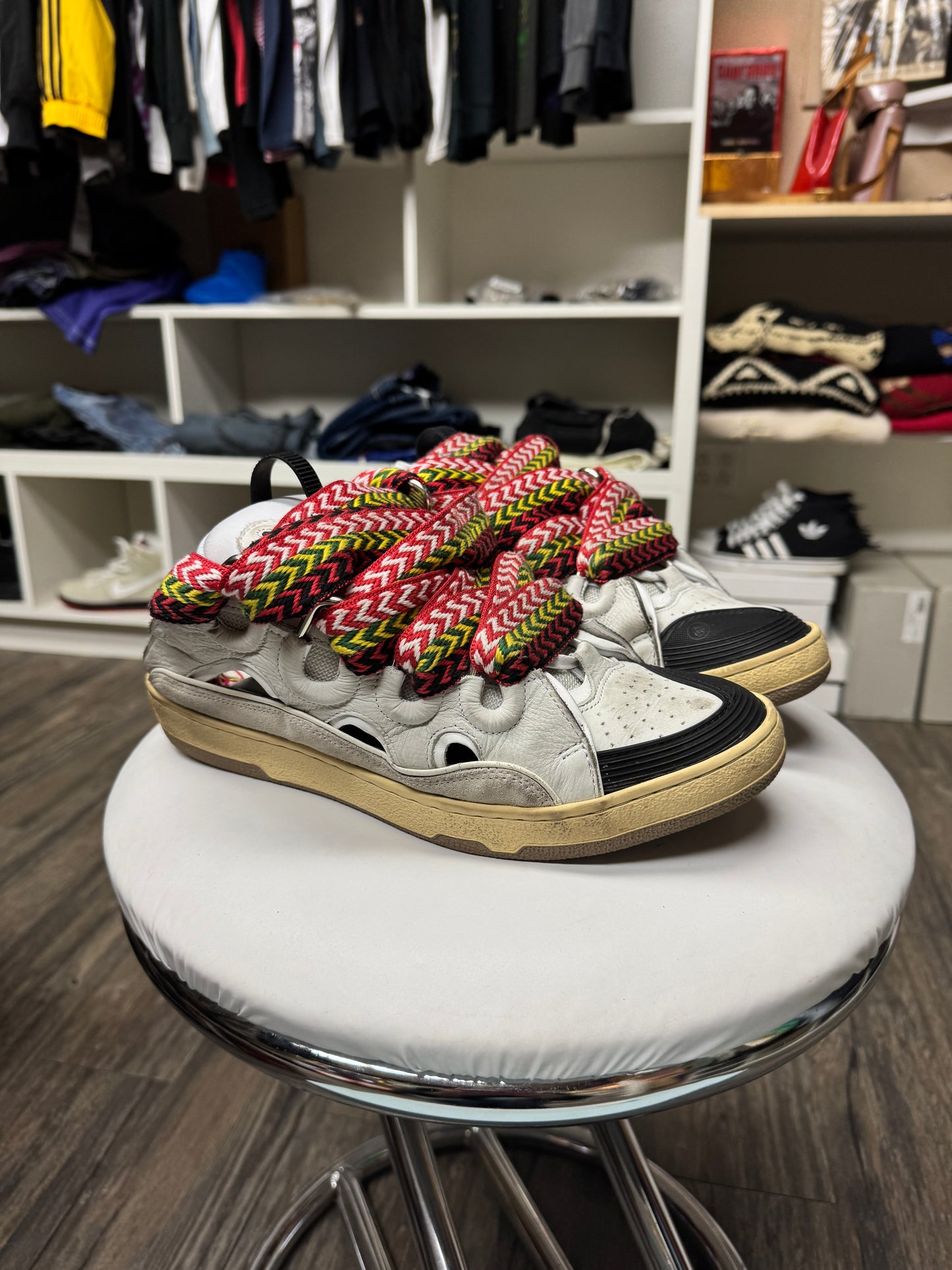 LANVIN WHITE CURB SKATE SNEAKERS (10.5)