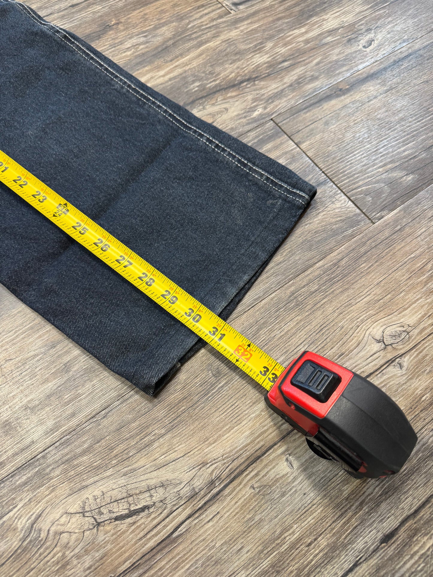 JAPANESE WASHED MULTI POCKET EMBROIDERED DARK WASH JEANS (33)