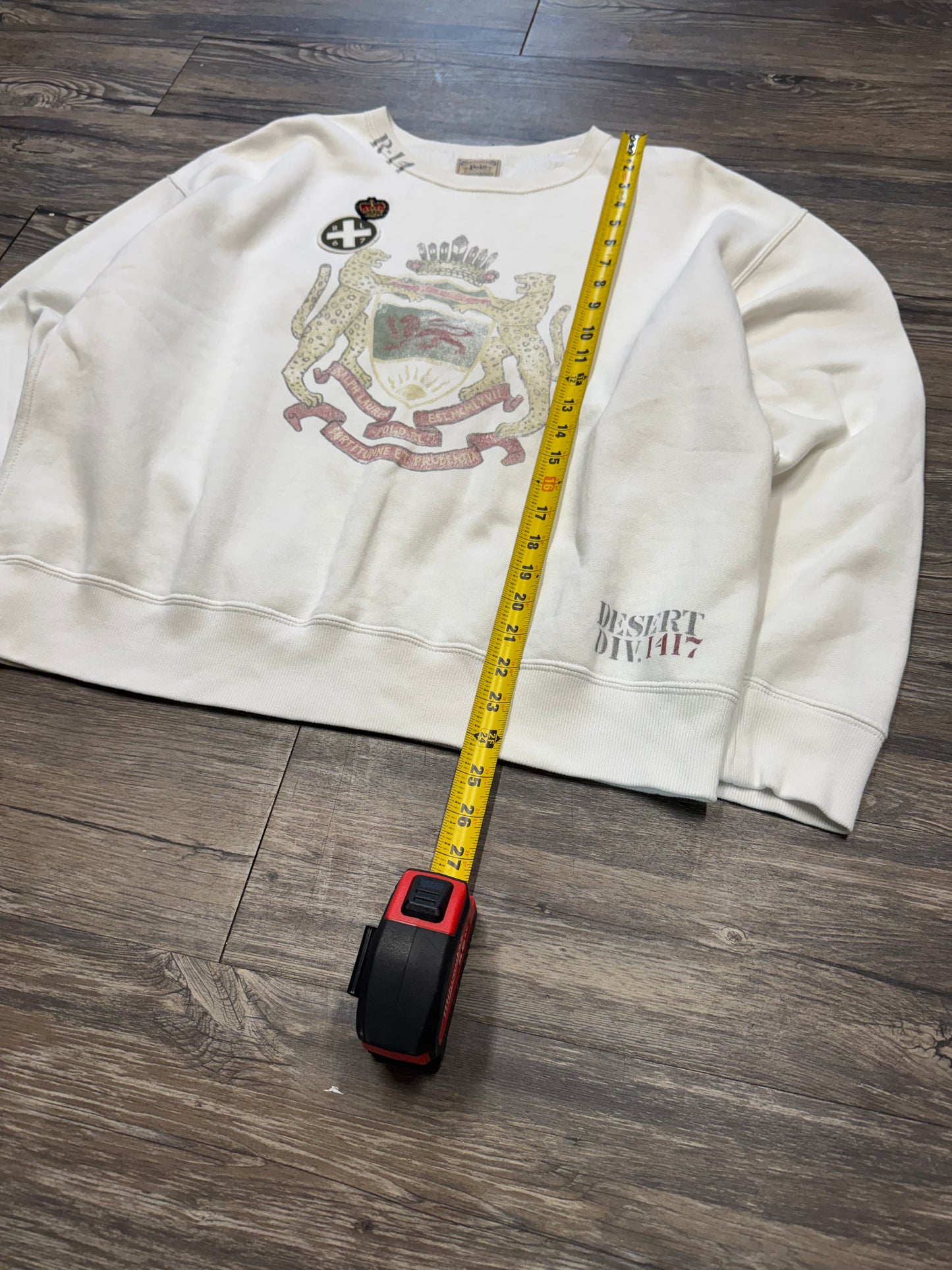 POLO RALPH LAUREN EURO EXCLUSIVE HAND STENCILED CREST CREWNECK (L)