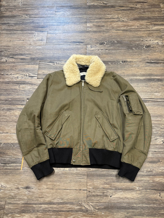 SAINT LAURENT FAUX FUR ‘BAD LIEUTENANT’ BOMBER JACKET (L)